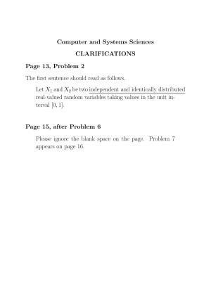 TIFR GS 2016 Computer & Systems Sciences Question Paper