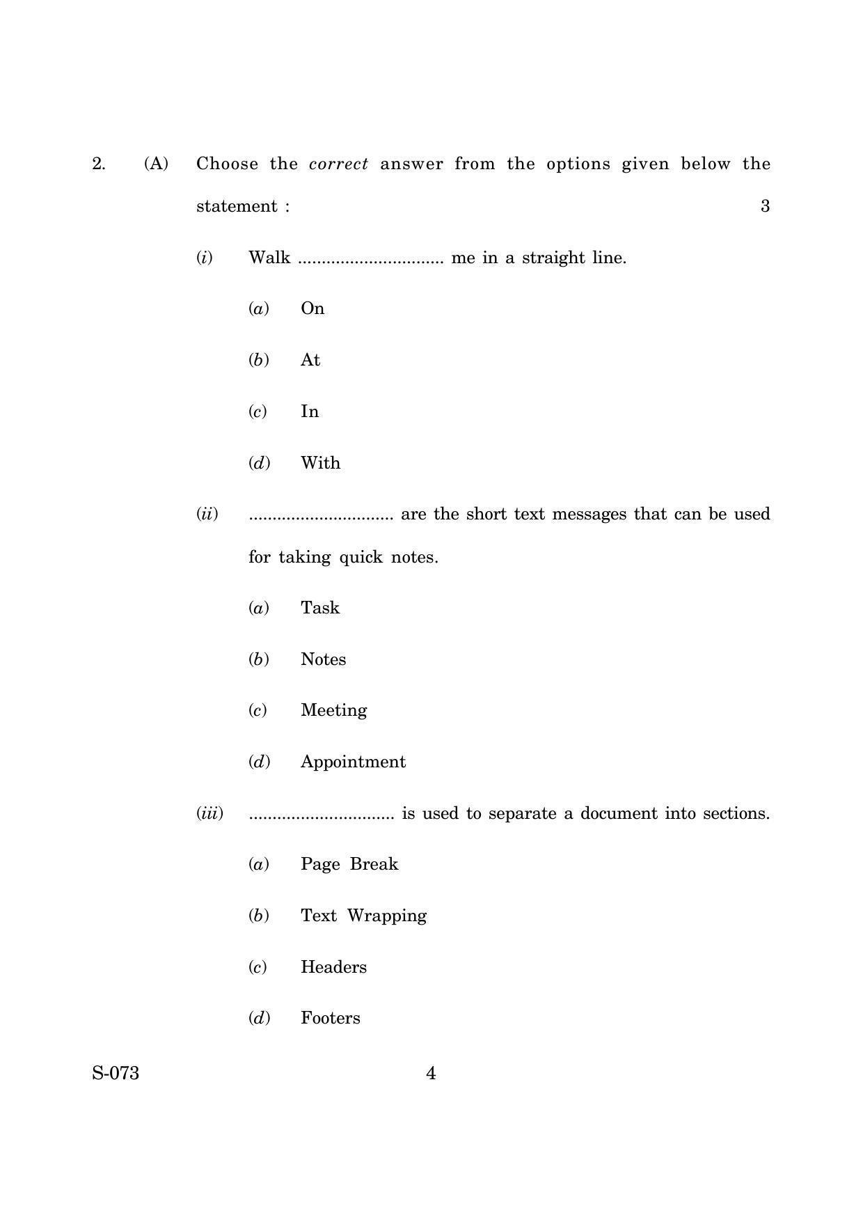 Goa Board Class 10 Itites (March 2019) Question Paper - Page 4