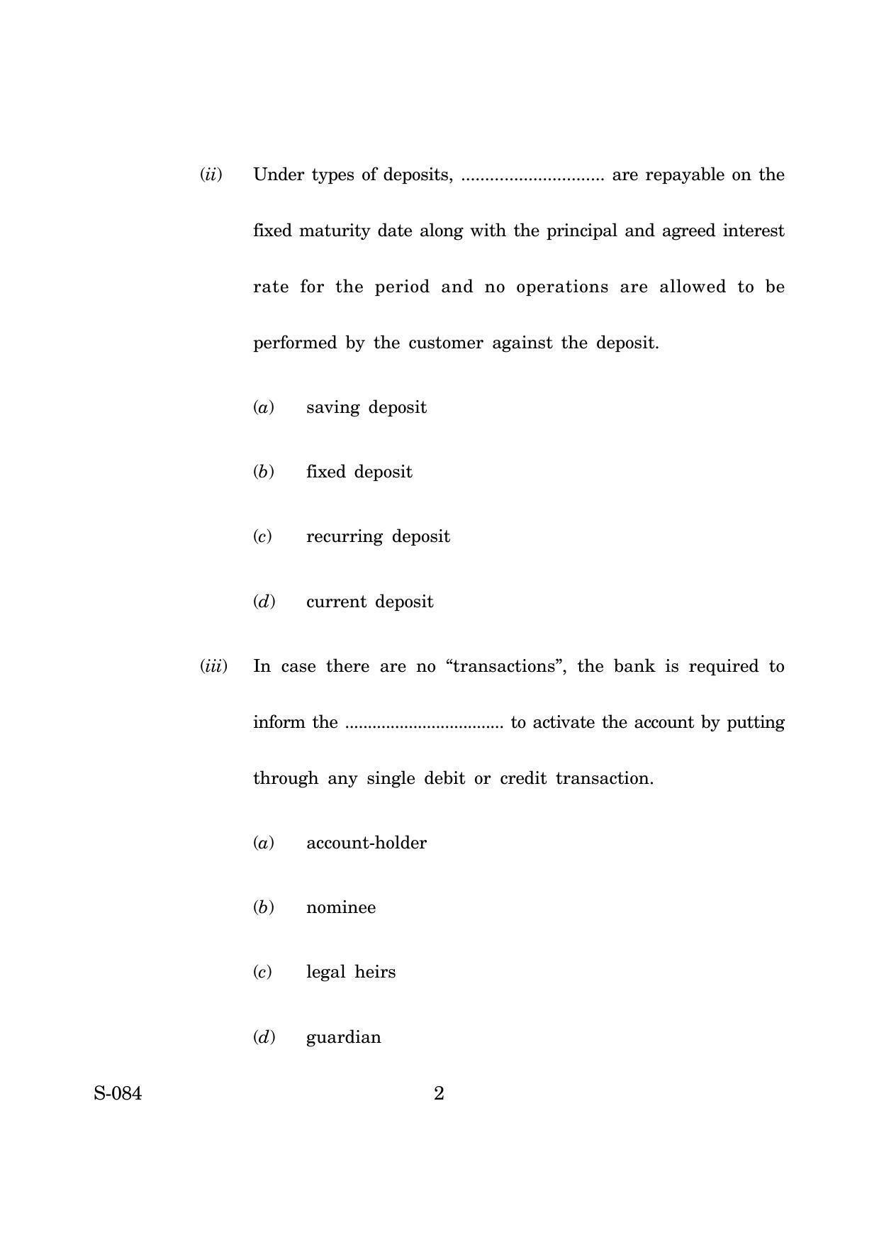Goa Board Class 10 Banking Financial Services Insurance Bfsi (March 2019) Question Paper - Page 2