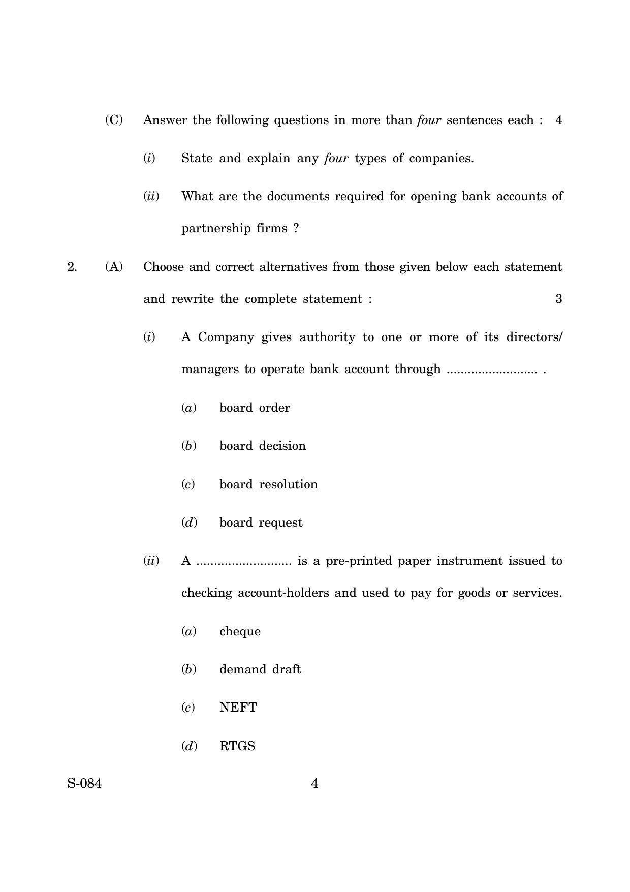 Goa Board Class 10 Banking Financial Services Insurance Bfsi (March 2019) Question Paper - Page 4