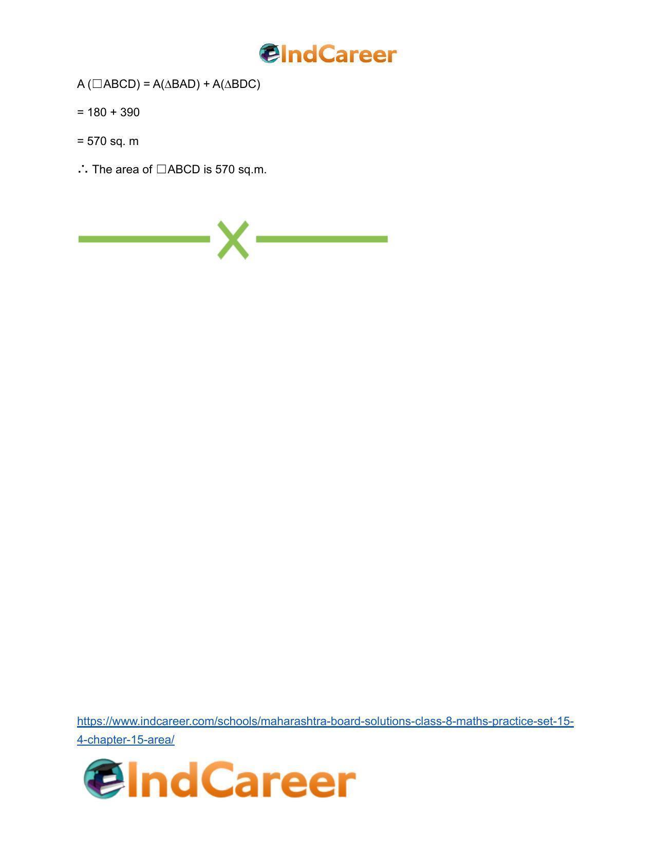 Maharashtra Board Solutions Class 8-Maths (Practice Set 15.4): Chapter 15- Area - Page 6