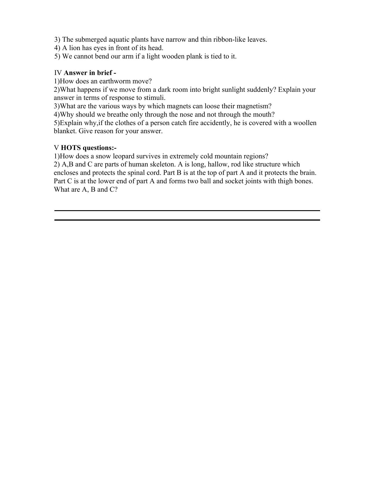 CBSE Worksheets for Class 6 Science Assignment 5 - Page 2