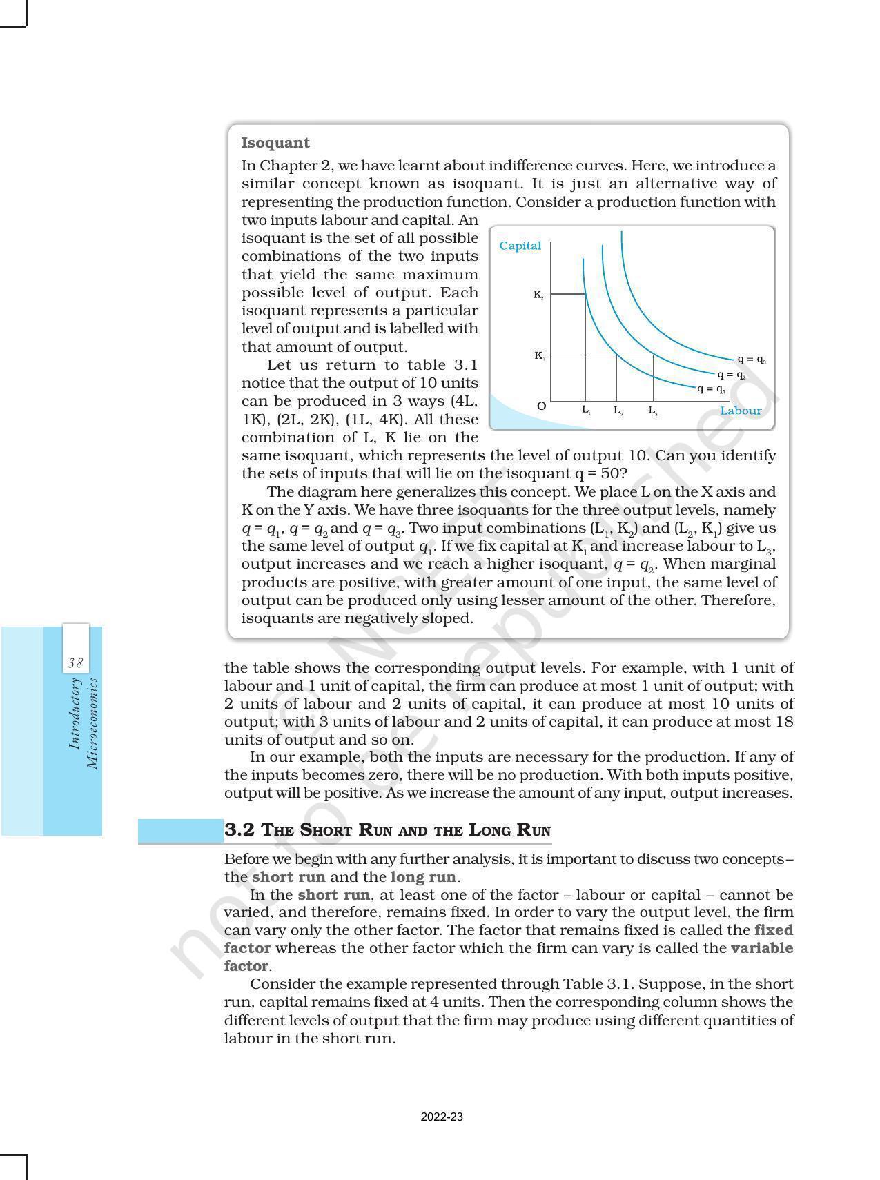 NCERT Book for Class 12 Economics (Microeconomics) Chapter 3 Production and Costs - Page 3