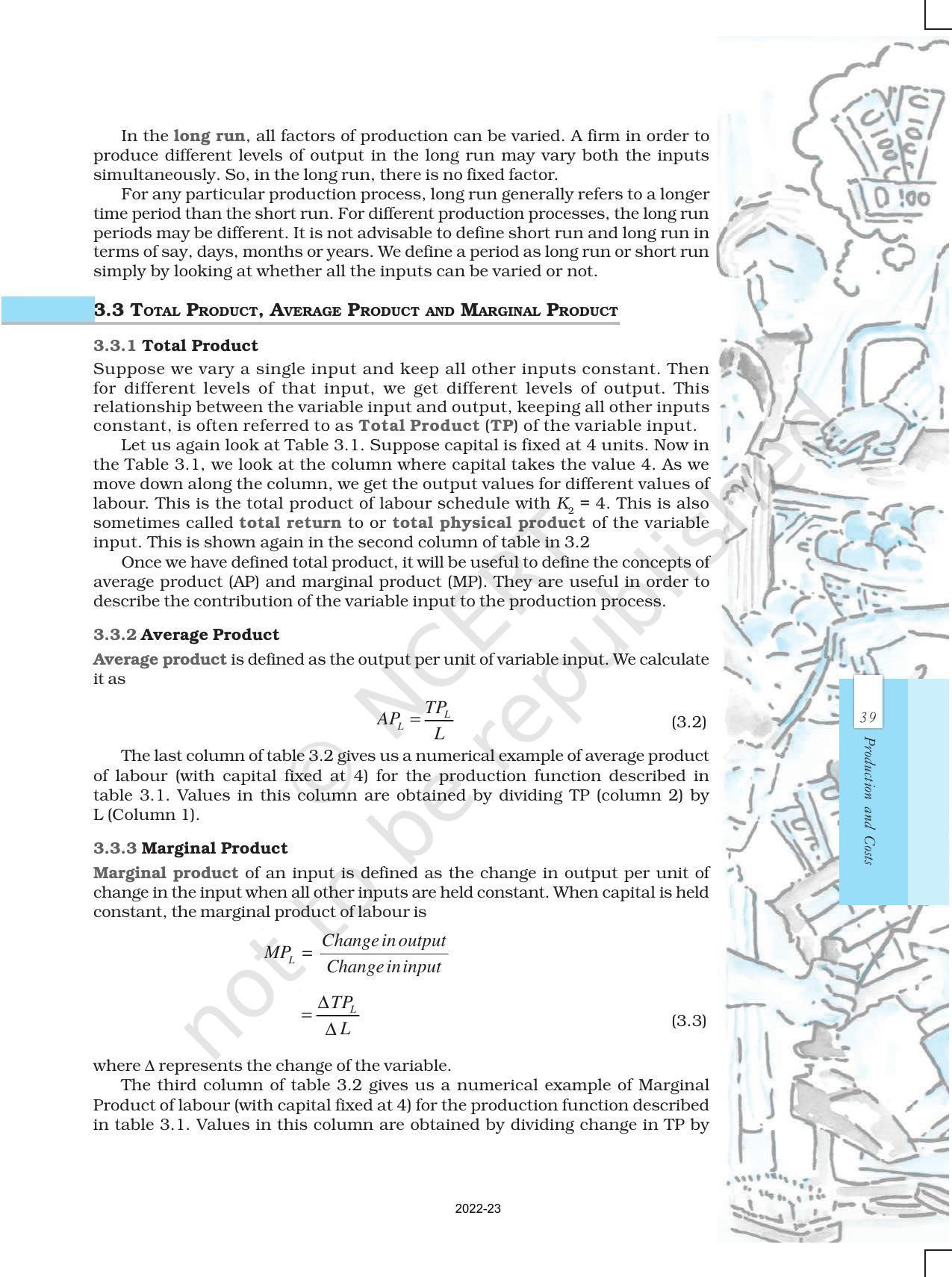 NCERT Book for Class 12 Economics (Microeconomics) Chapter 3 Production and Costs - Page 4