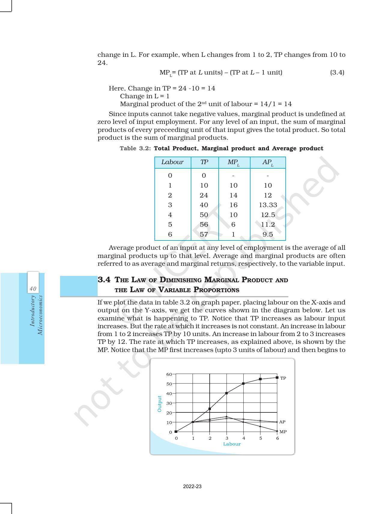 NCERT Book for Class 12 Economics (Microeconomics) Chapter 3 Production and Costs - Page 5