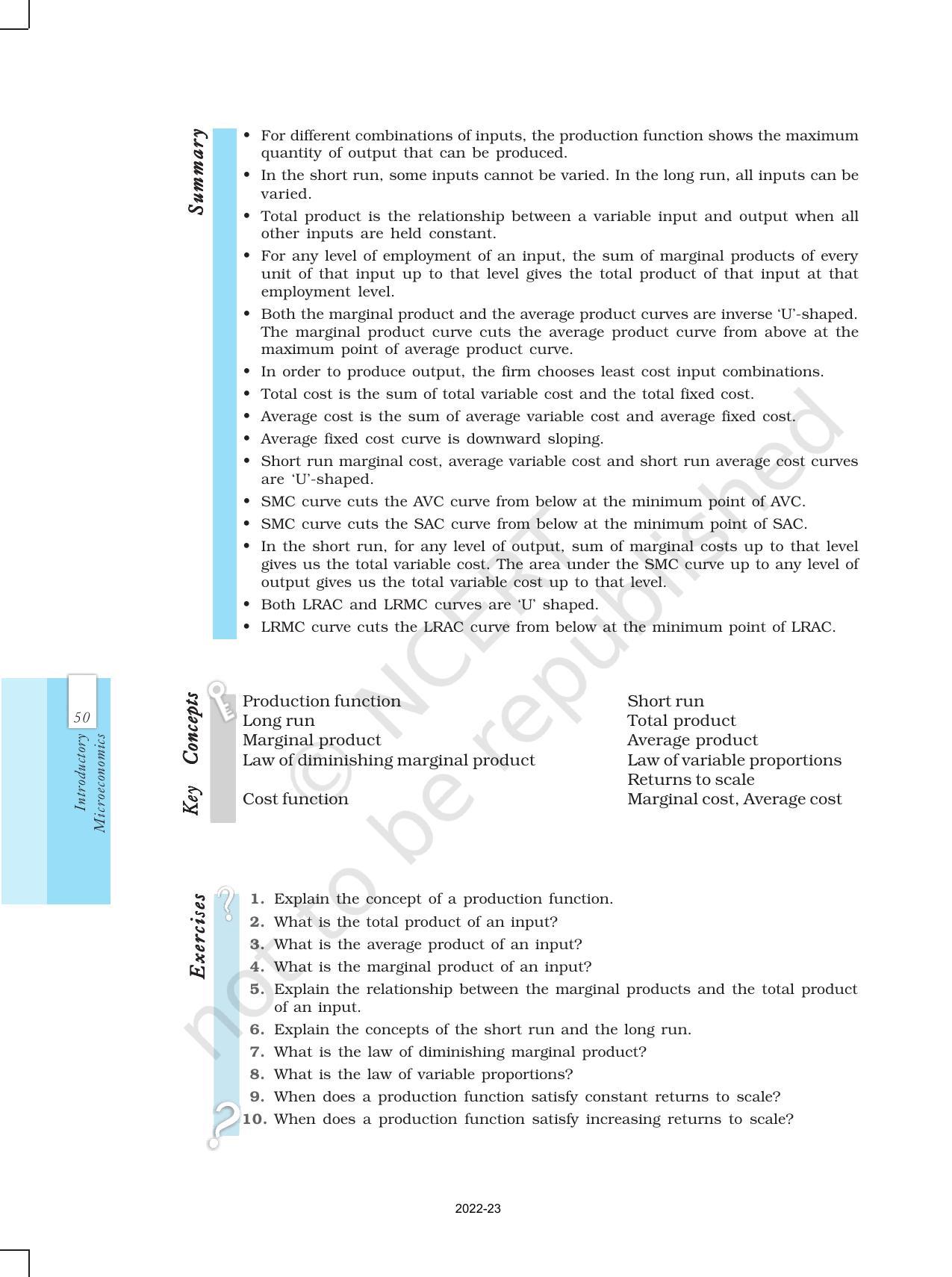 NCERT Book for Class 12 Economics (Microeconomics) Chapter 3 Production and Costs - Page 15