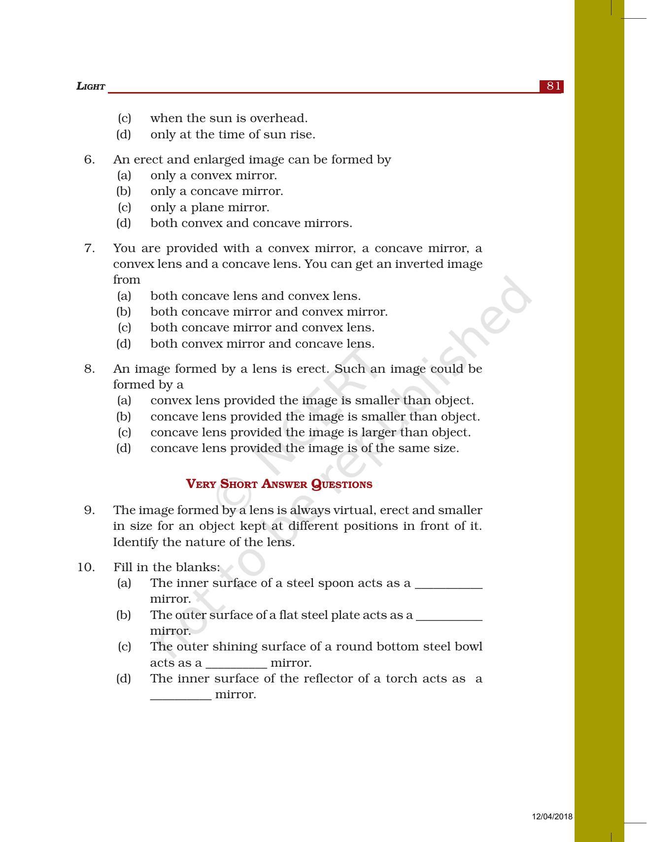 NCERT Exemplar Book for Class 7 Science: Chapter 15-Light - Page 2