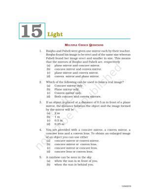 NCERT Exemplar Book for Class 7 Science: Chapter 15-Light