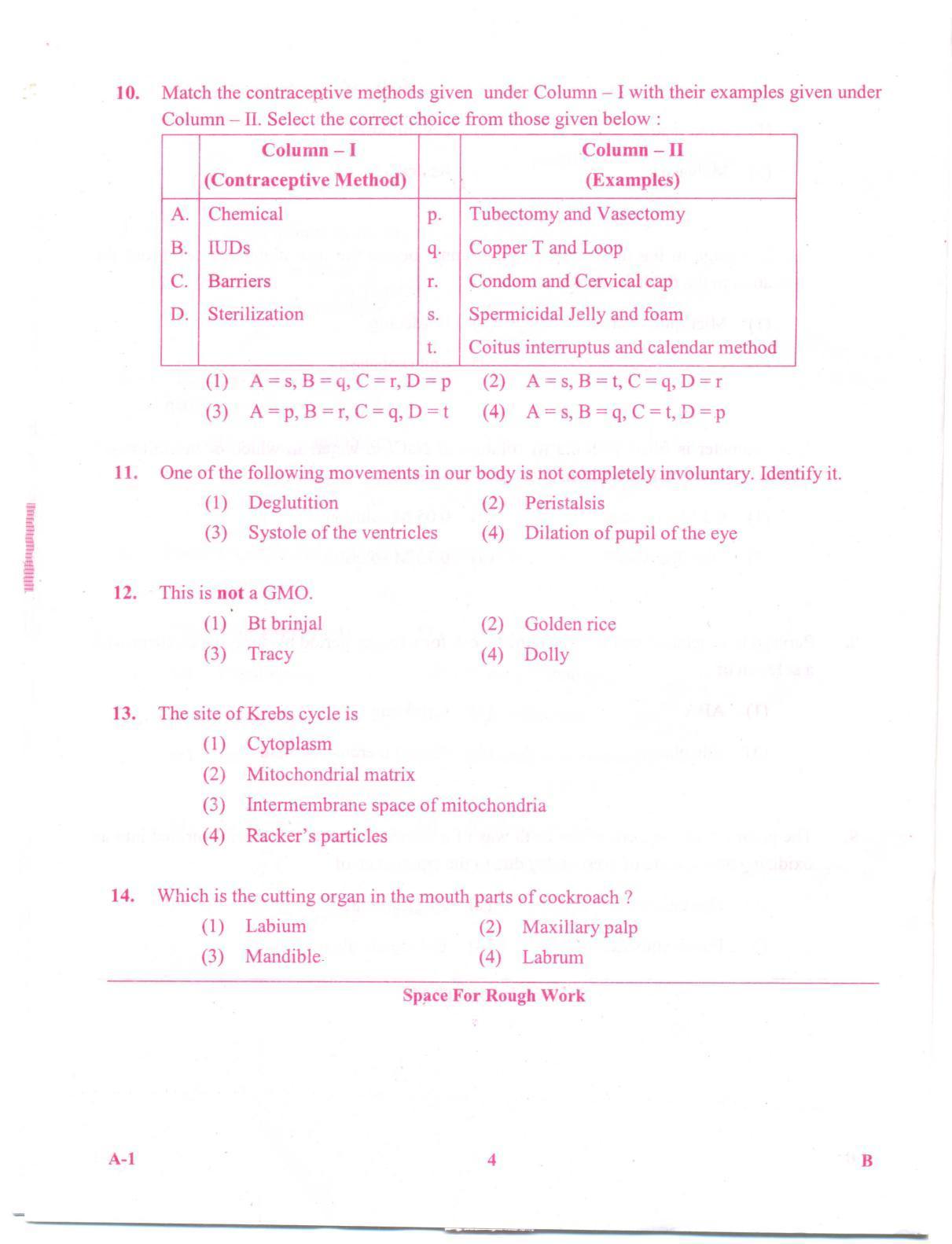 KCET Biology 2012 Question Papers - Page 4