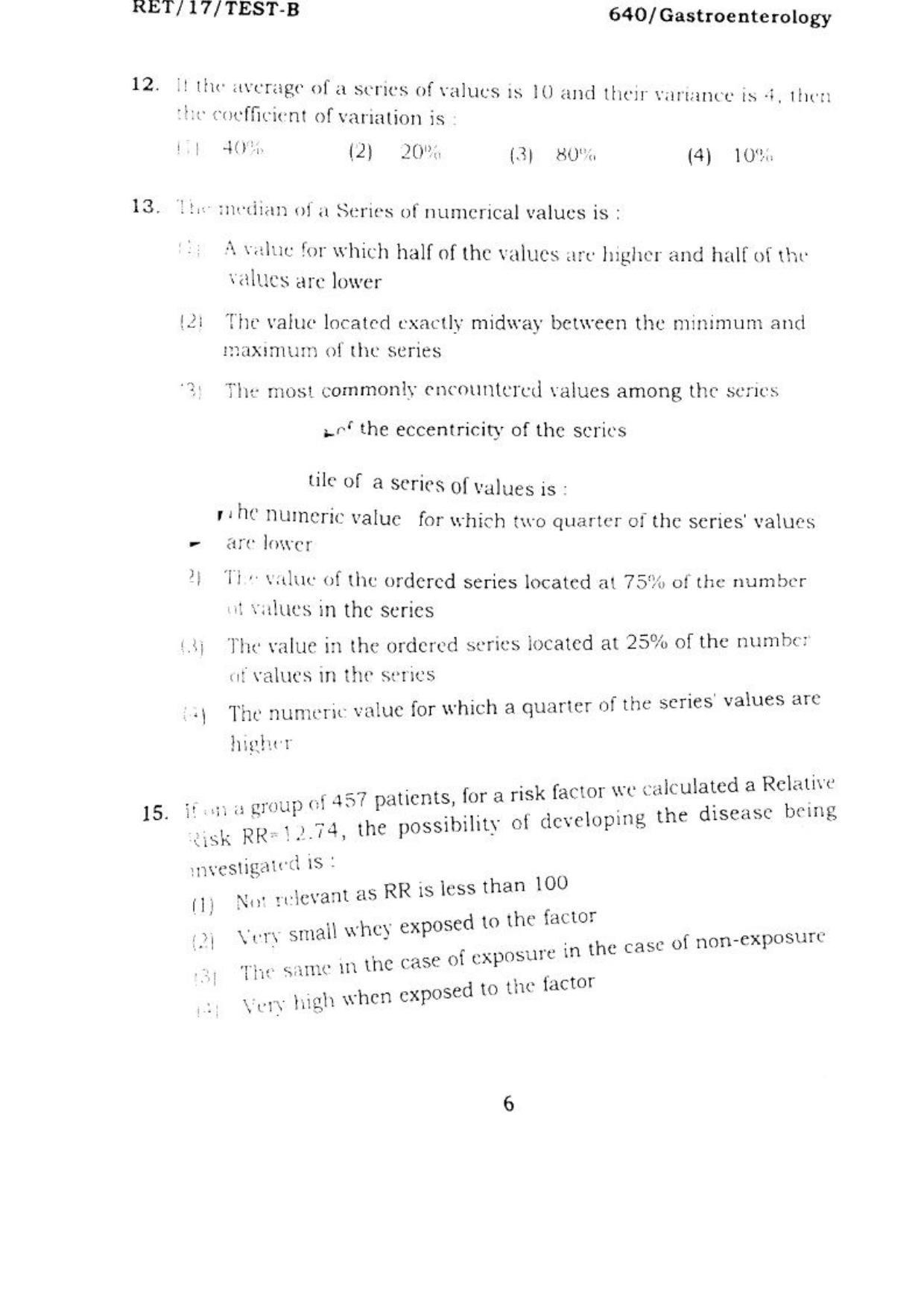  BHU RET GASTROENTROLOGY 2017 Question Paper - Page 7