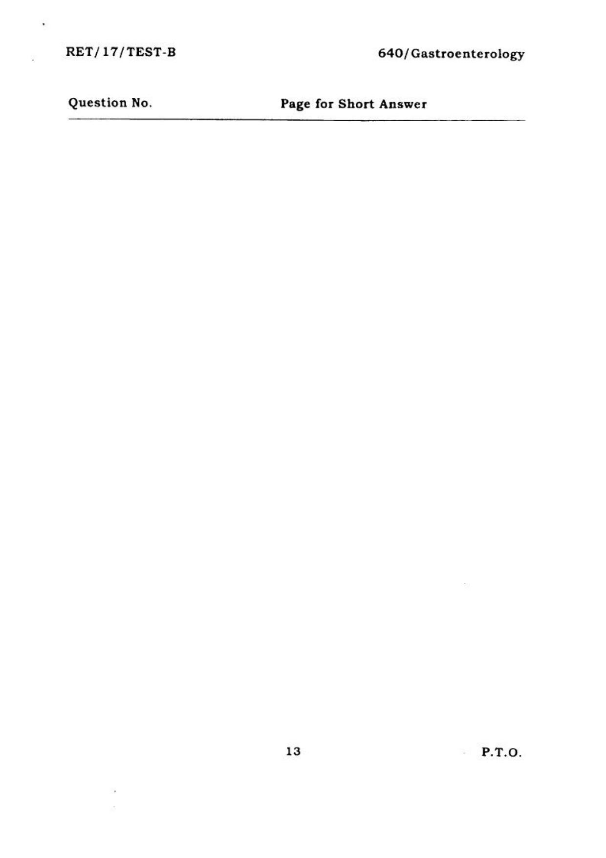  BHU RET GASTROENTROLOGY 2017 Question Paper - Page 14