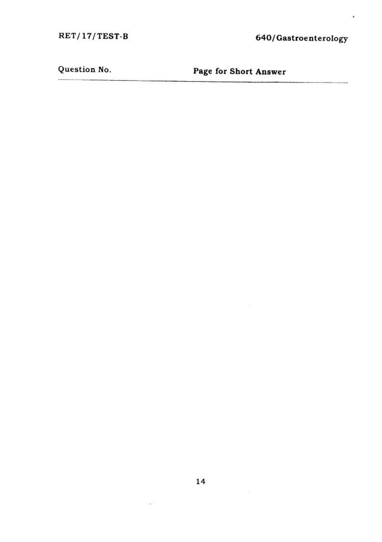  BHU RET GASTROENTROLOGY 2017 Question Paper - Page 15