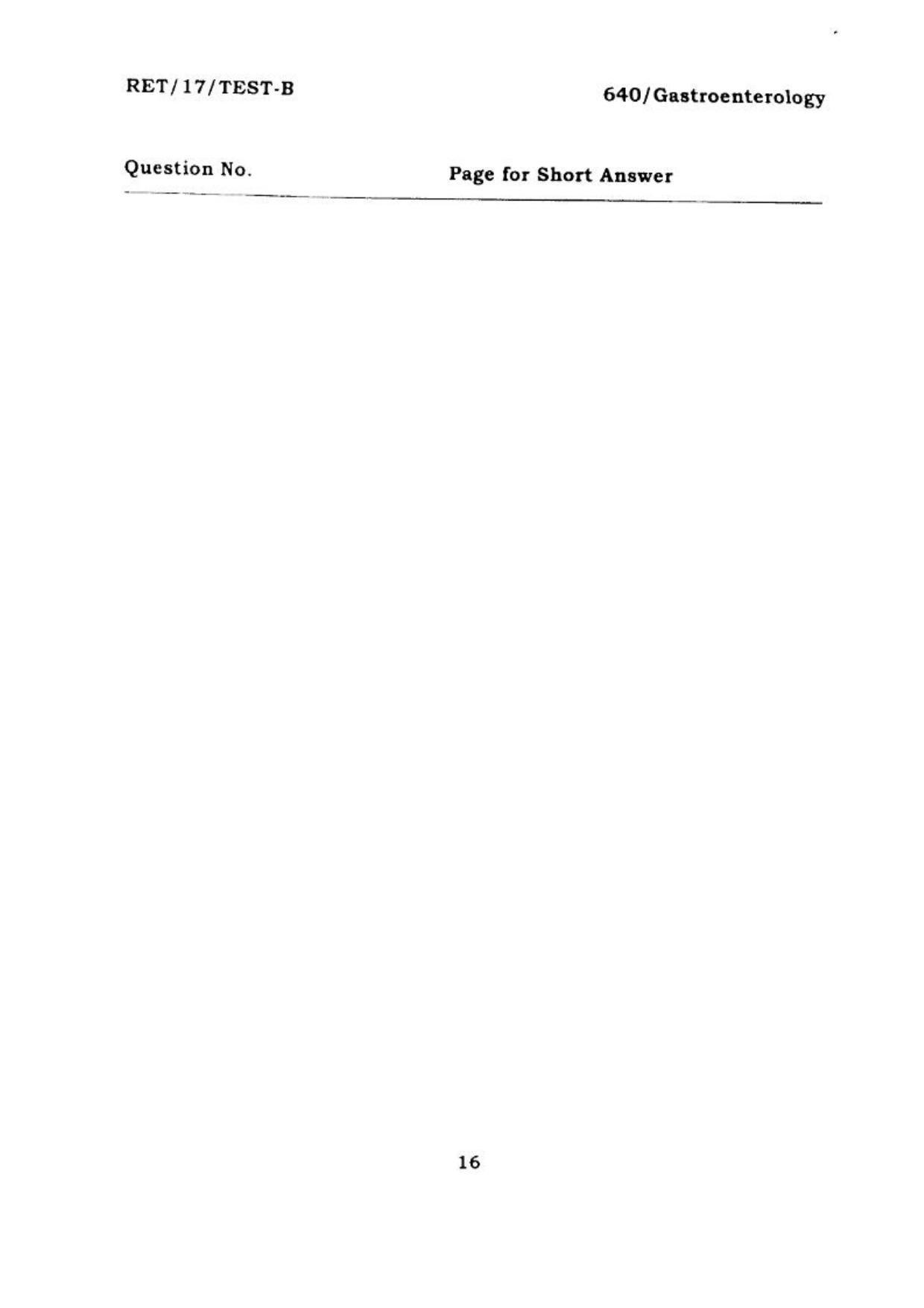  BHU RET GASTROENTROLOGY 2017 Question Paper - Page 17