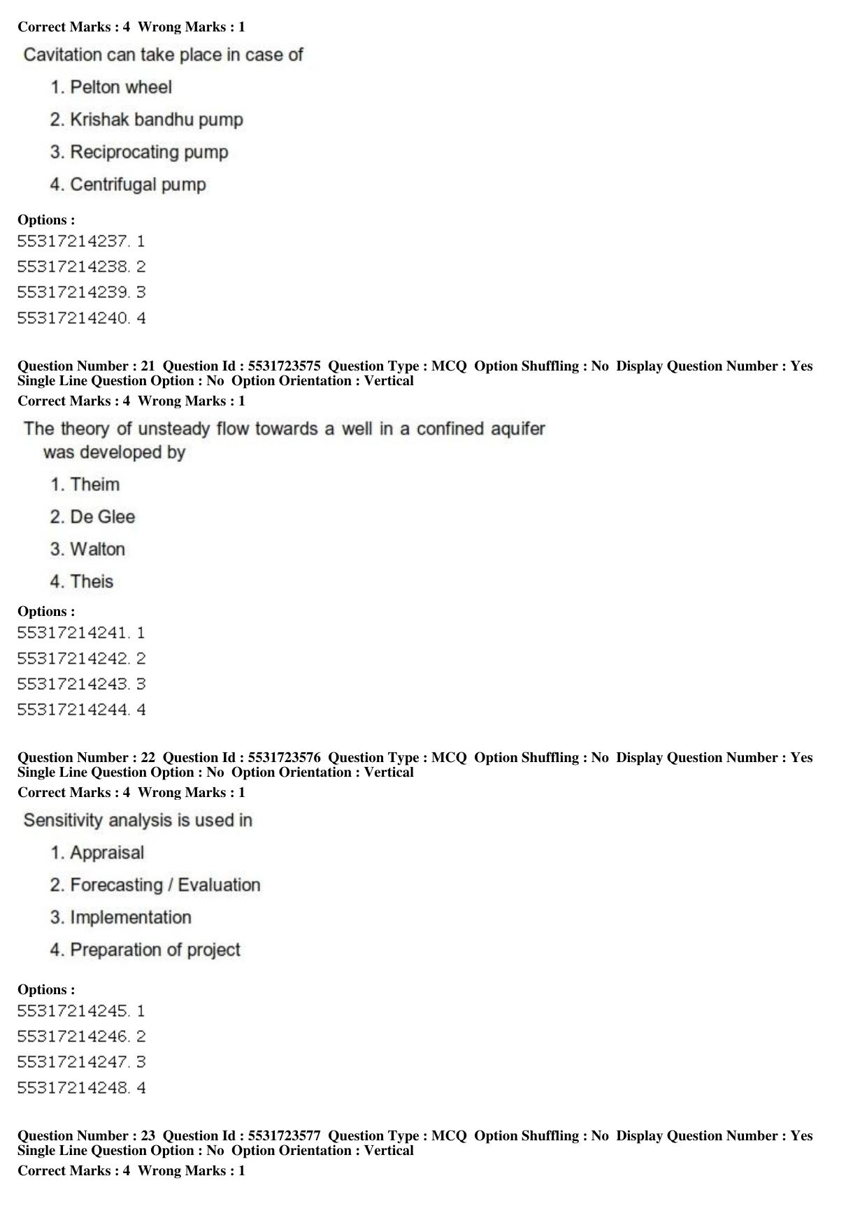 ICAR AIEEA PG 2019 WATER SCIENCE AND TECHNOLOGY Question Paper - Page 9