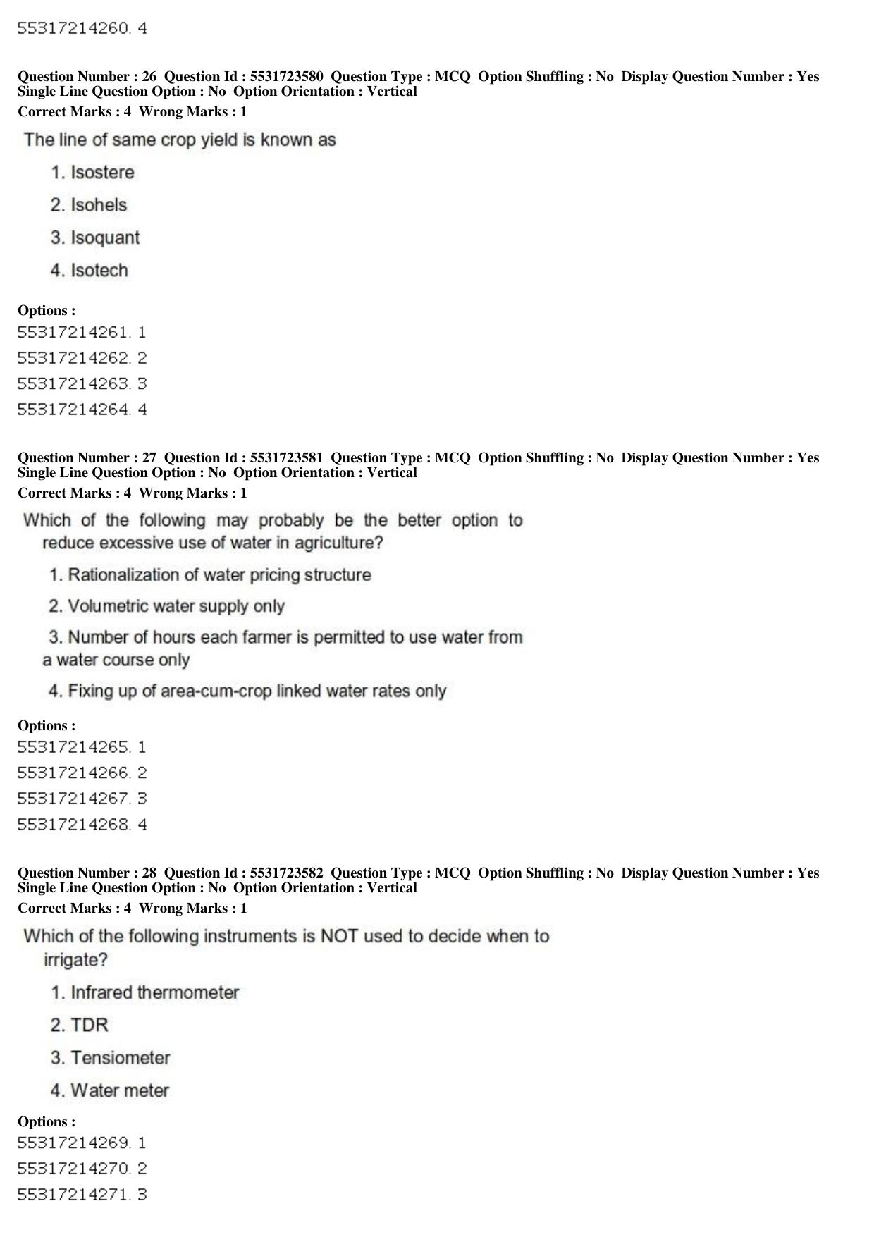 ICAR AIEEA PG 2019 WATER SCIENCE AND TECHNOLOGY Question Paper - Page 11