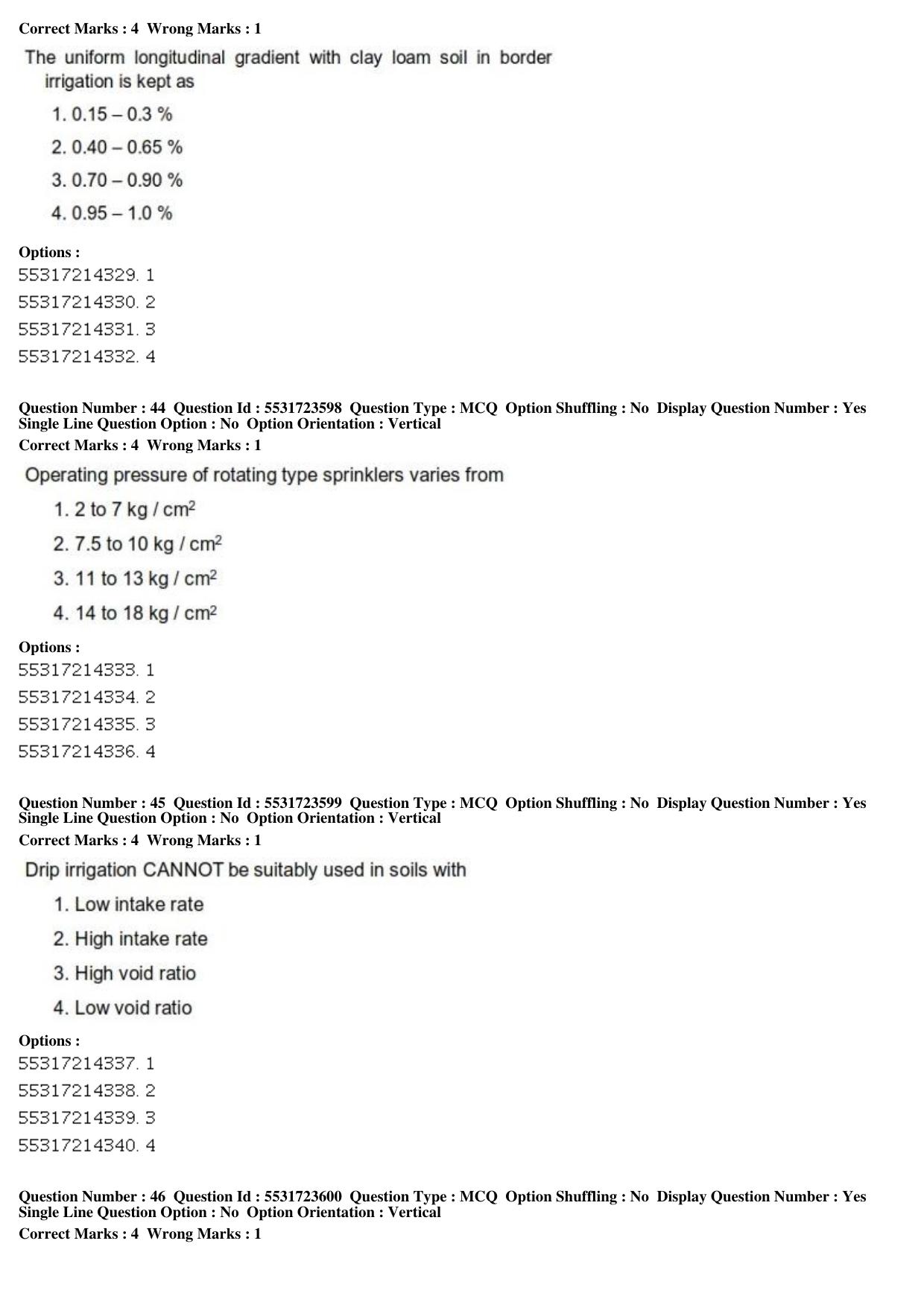 ICAR AIEEA PG 2019 WATER SCIENCE AND TECHNOLOGY Question Paper - Page 17