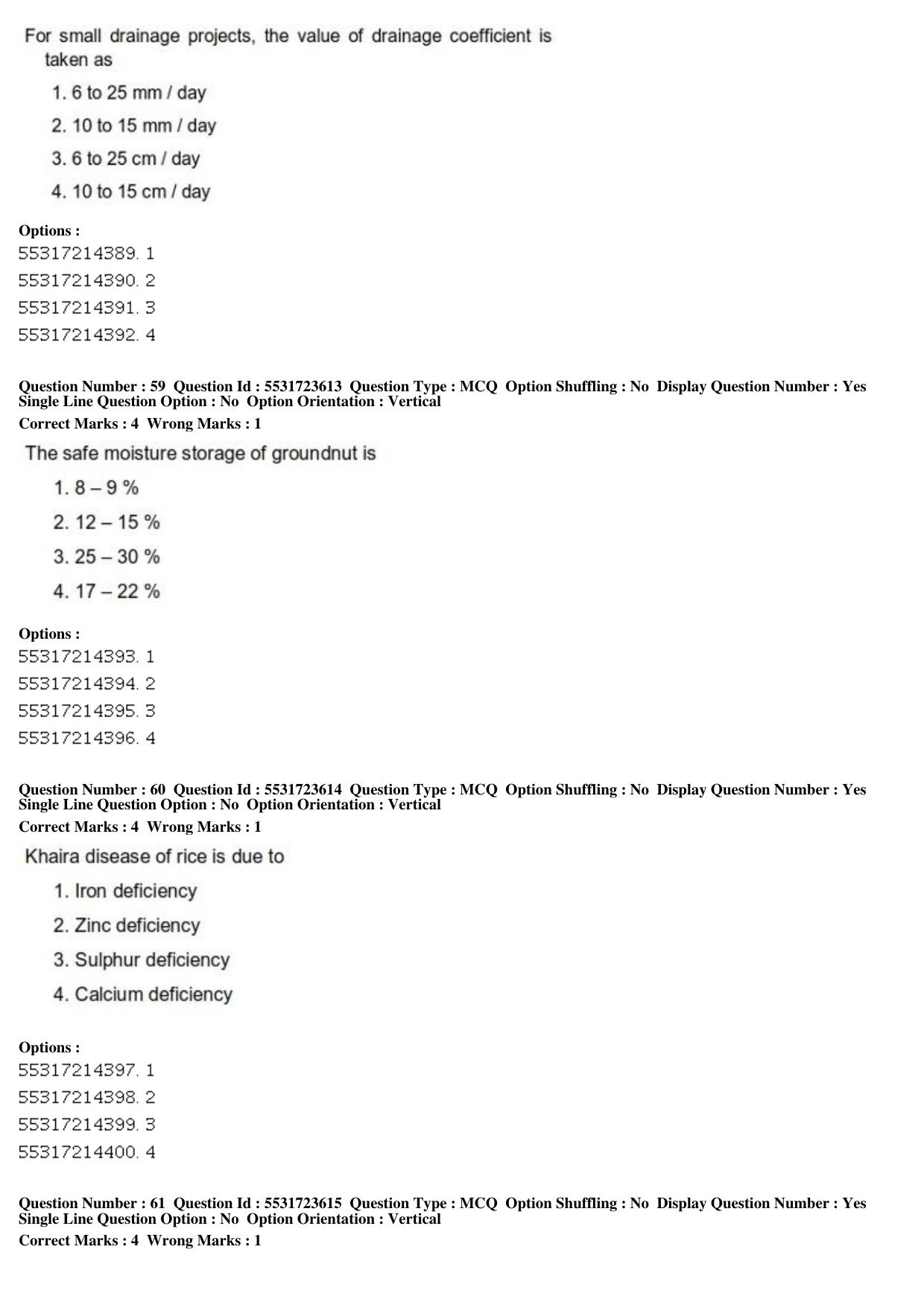 ICAR AIEEA PG 2019 WATER SCIENCE AND TECHNOLOGY Question Paper - Page 22