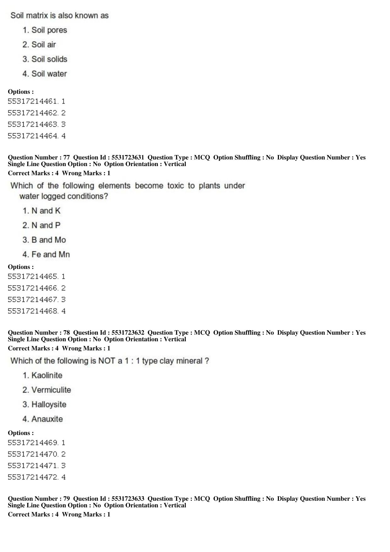 ICAR AIEEA PG 2019 WATER SCIENCE AND TECHNOLOGY Question Paper - Page 28