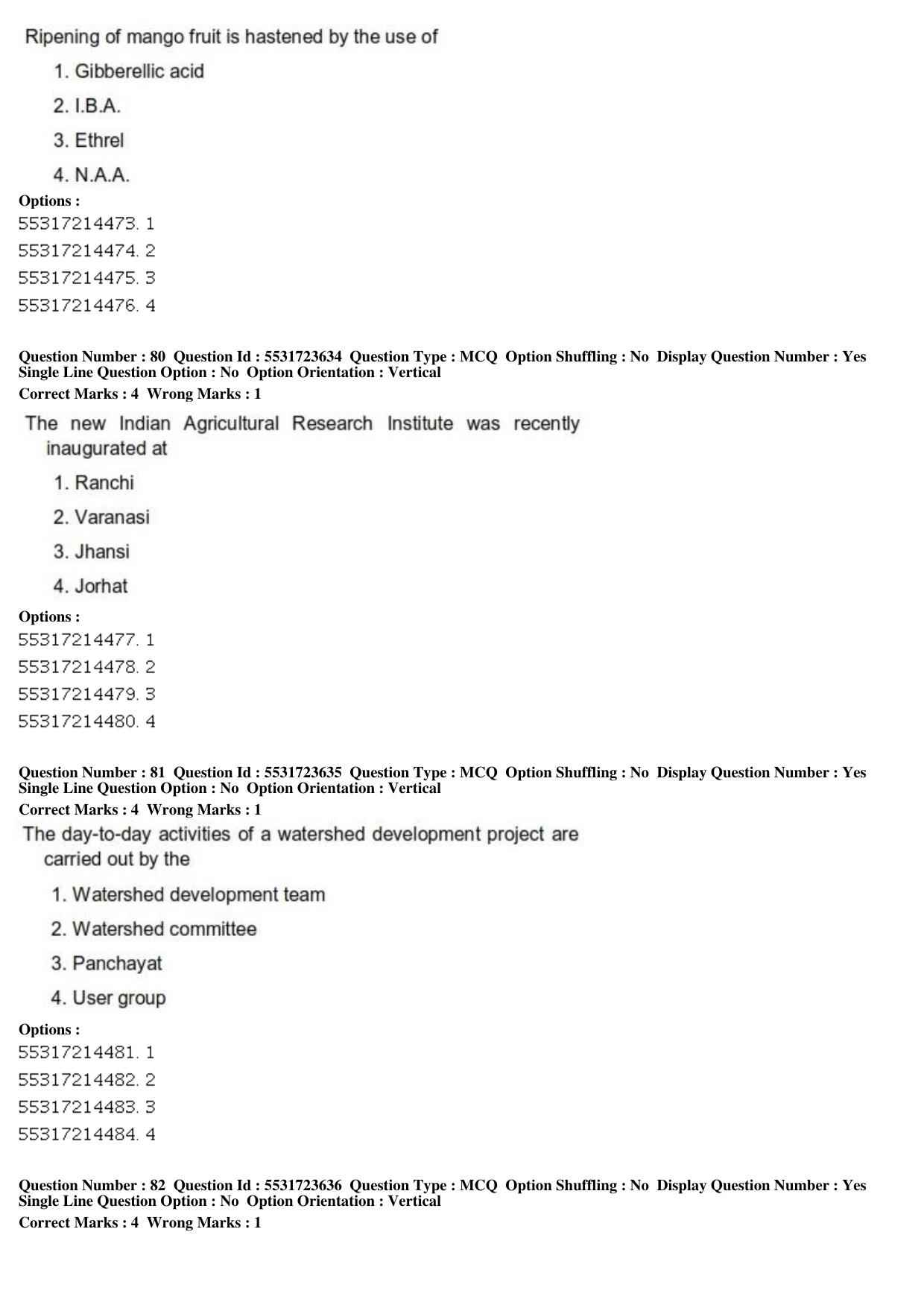 ICAR AIEEA PG 2019 WATER SCIENCE AND TECHNOLOGY Question Paper - Page 29