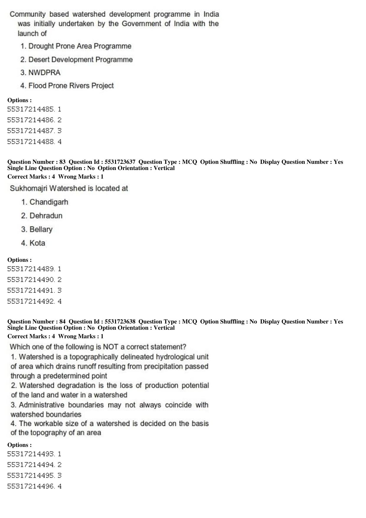ICAR AIEEA PG 2019 WATER SCIENCE AND TECHNOLOGY Question Paper - Page 30
