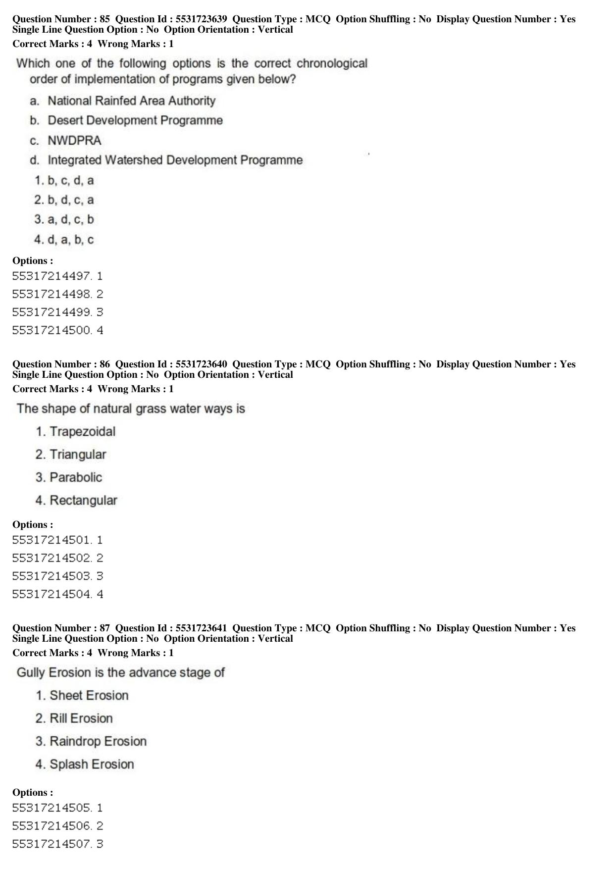 ICAR AIEEA PG 2019 WATER SCIENCE AND TECHNOLOGY Question Paper - Page 31