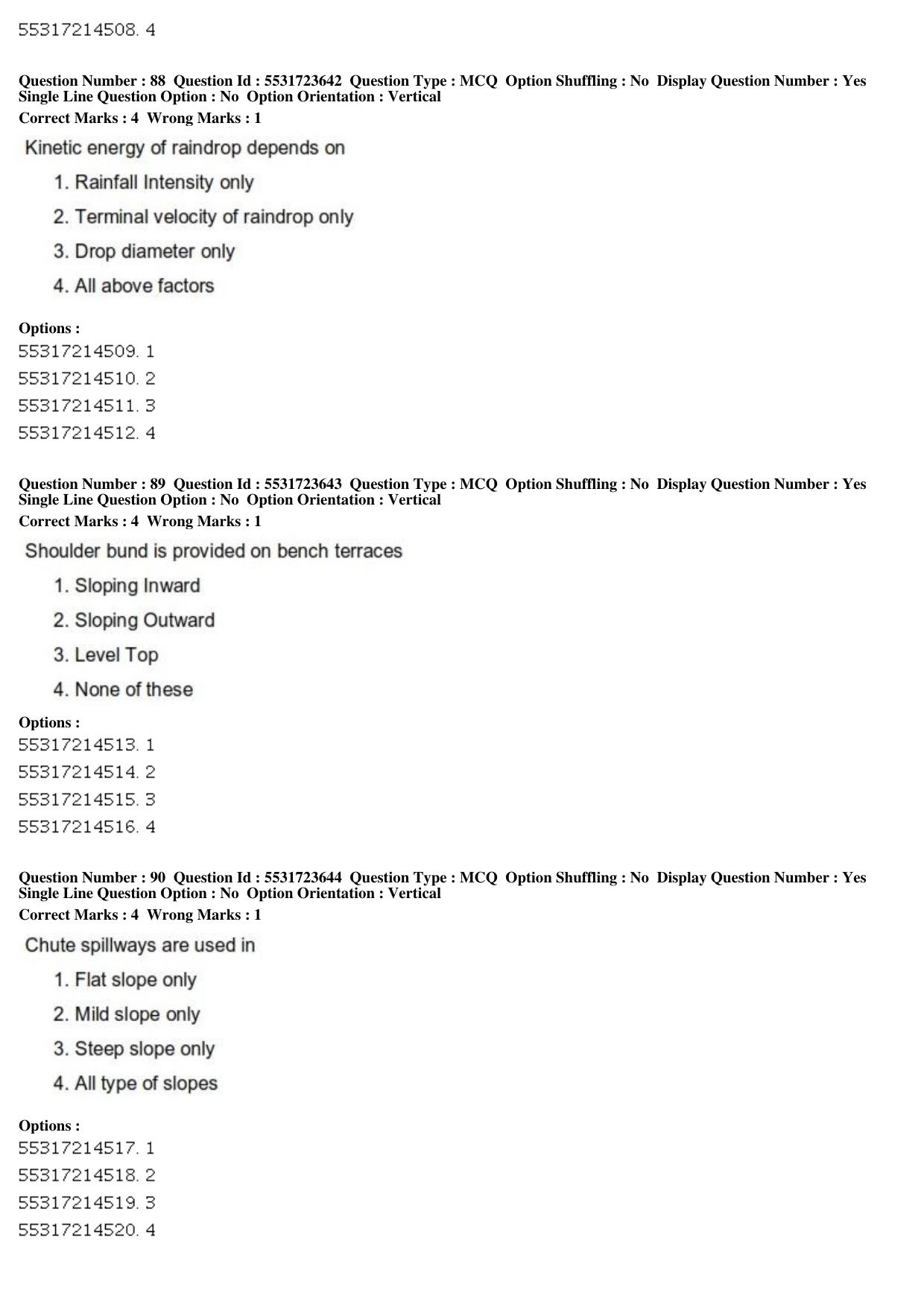 ICAR AIEEA PG 2019 WATER SCIENCE AND TECHNOLOGY Question Paper - Page 32