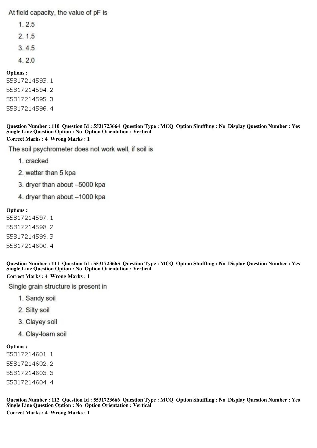 ICAR AIEEA PG 2019 WATER SCIENCE AND TECHNOLOGY Question Paper - Page 39