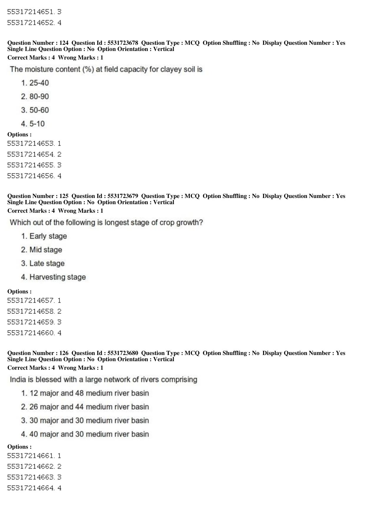 ICAR AIEEA PG 2019 WATER SCIENCE AND TECHNOLOGY Question Paper - Page 44
