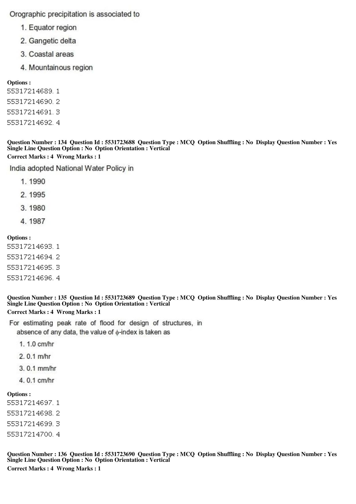 ICAR AIEEA PG 2019 WATER SCIENCE AND TECHNOLOGY Question Paper - Page 47