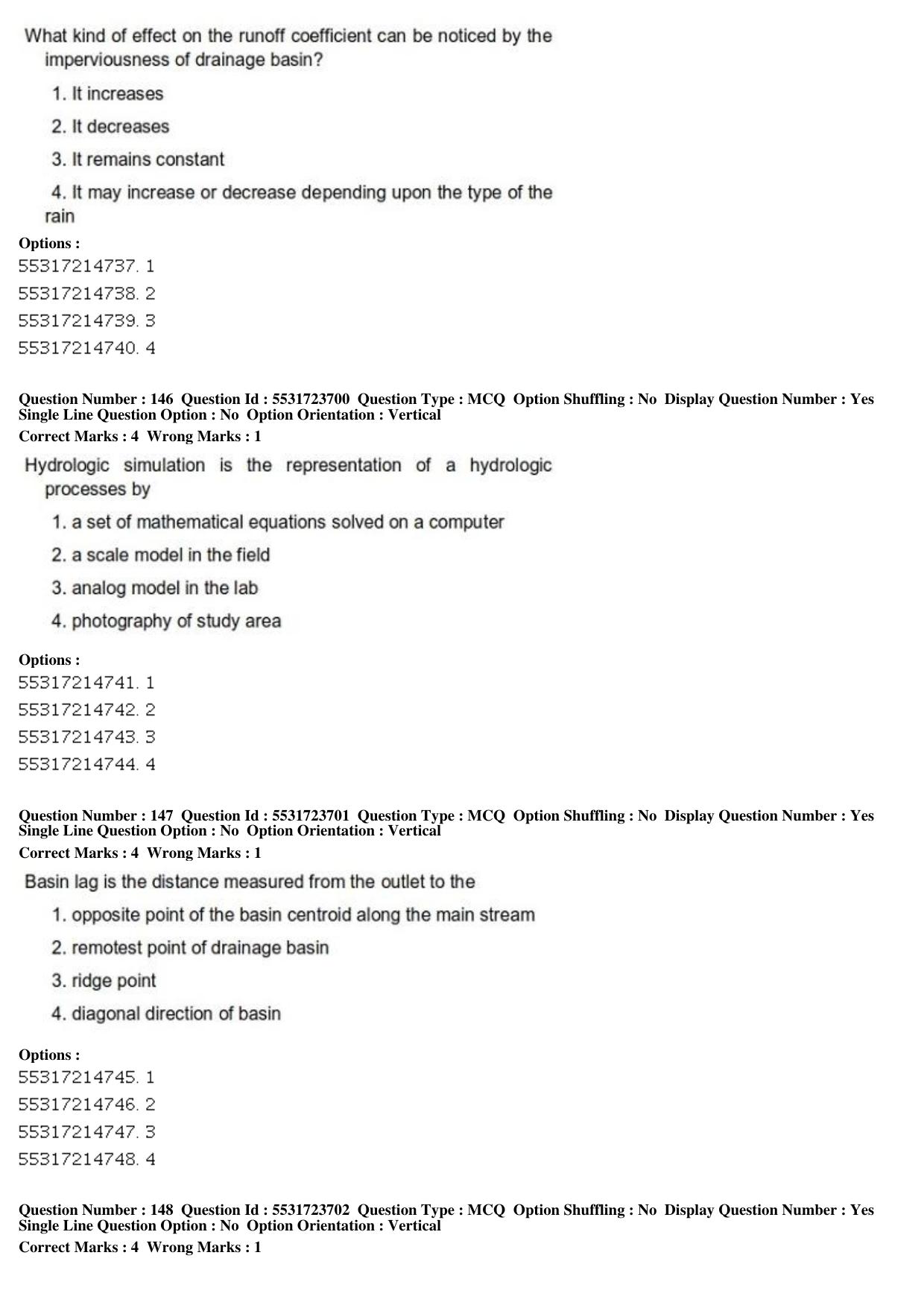 ICAR AIEEA PG 2019 WATER SCIENCE AND TECHNOLOGY Question Paper - Page 51