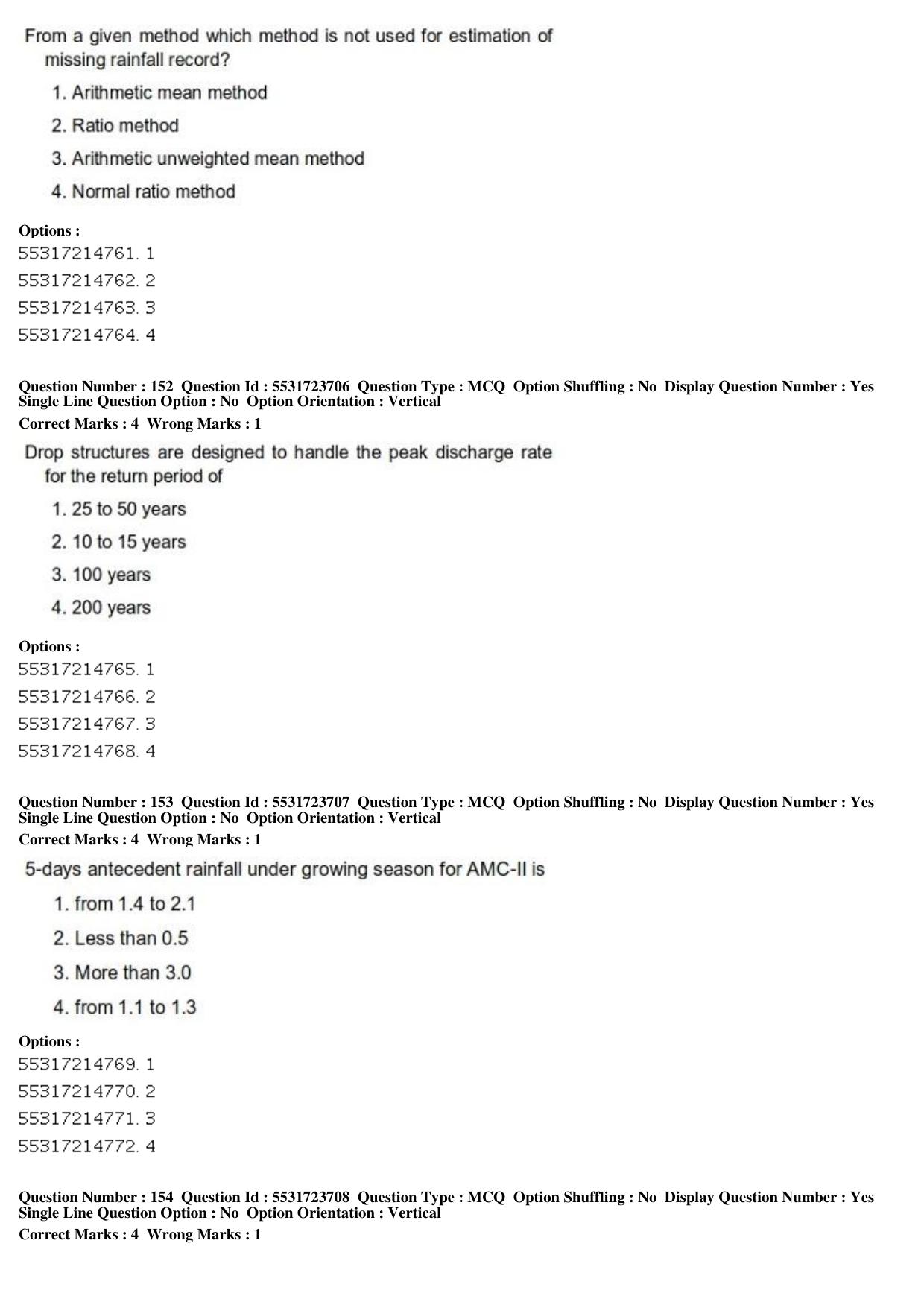 ICAR AIEEA PG 2019 WATER SCIENCE AND TECHNOLOGY Question Paper - Page 53