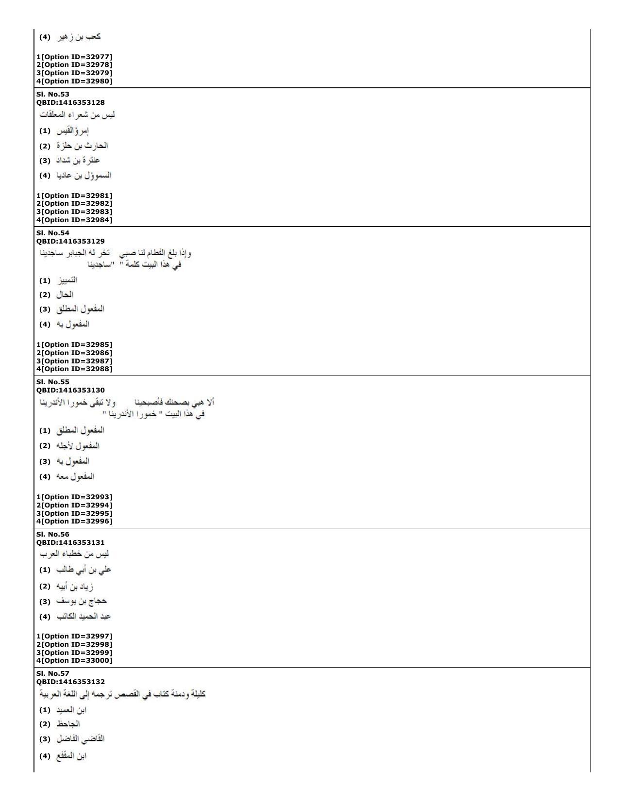 CUET (PG) 2022: PGQP-60 Arabic (10-09-2022) Question Paper - Page 16