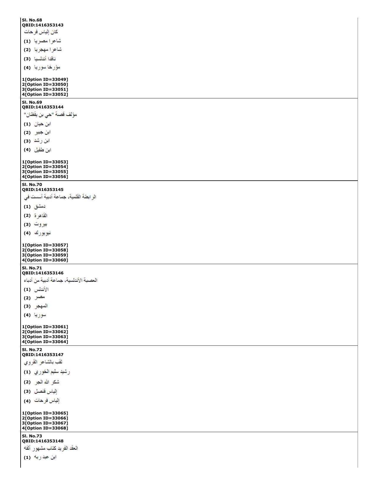 CUET (PG) 2022: PGQP-60 Arabic (10-09-2022) Question Paper - Page 19