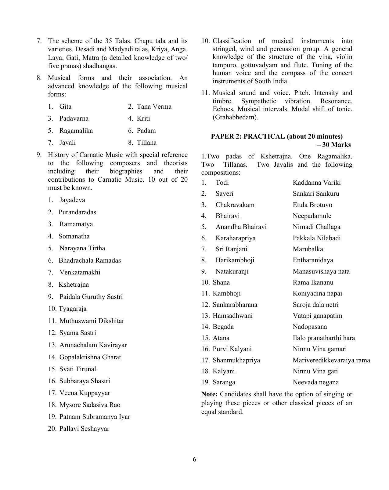 ISC Class 12 Music Syllabus - Page 6