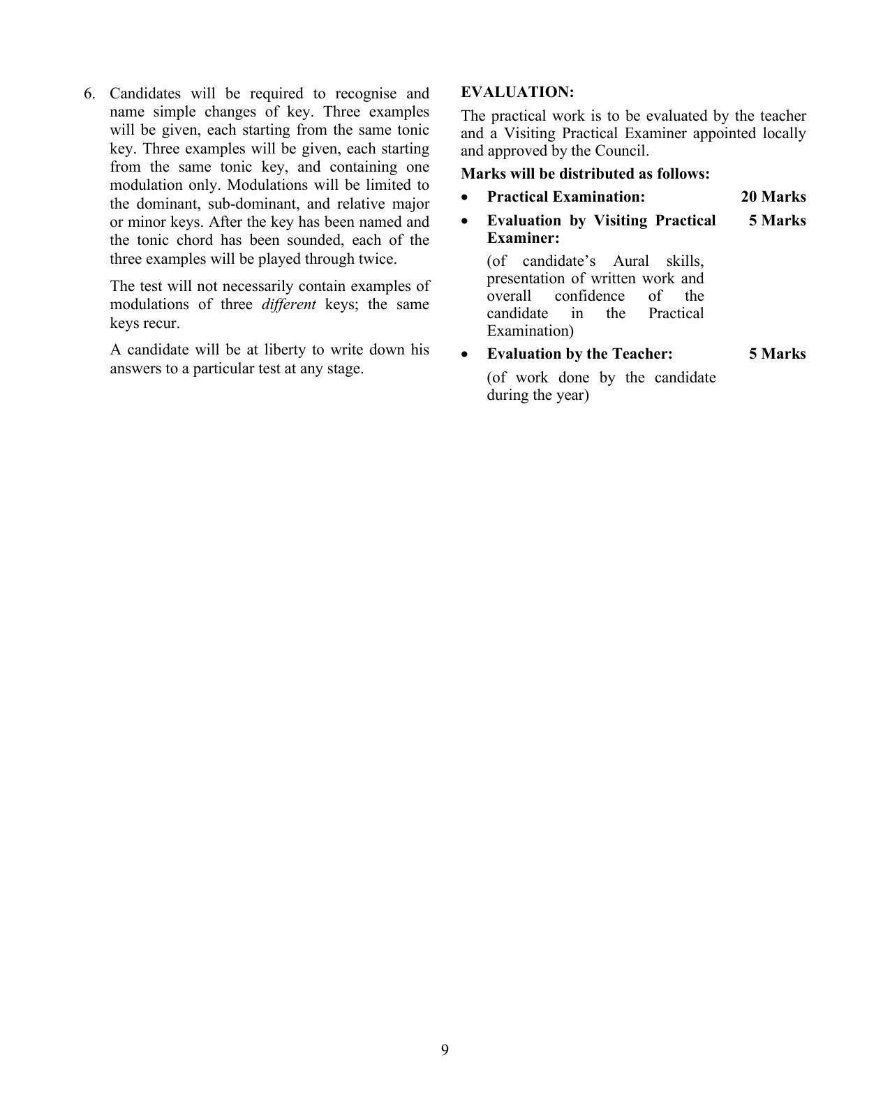 ISC Class 12 Music Syllabus - Page 9