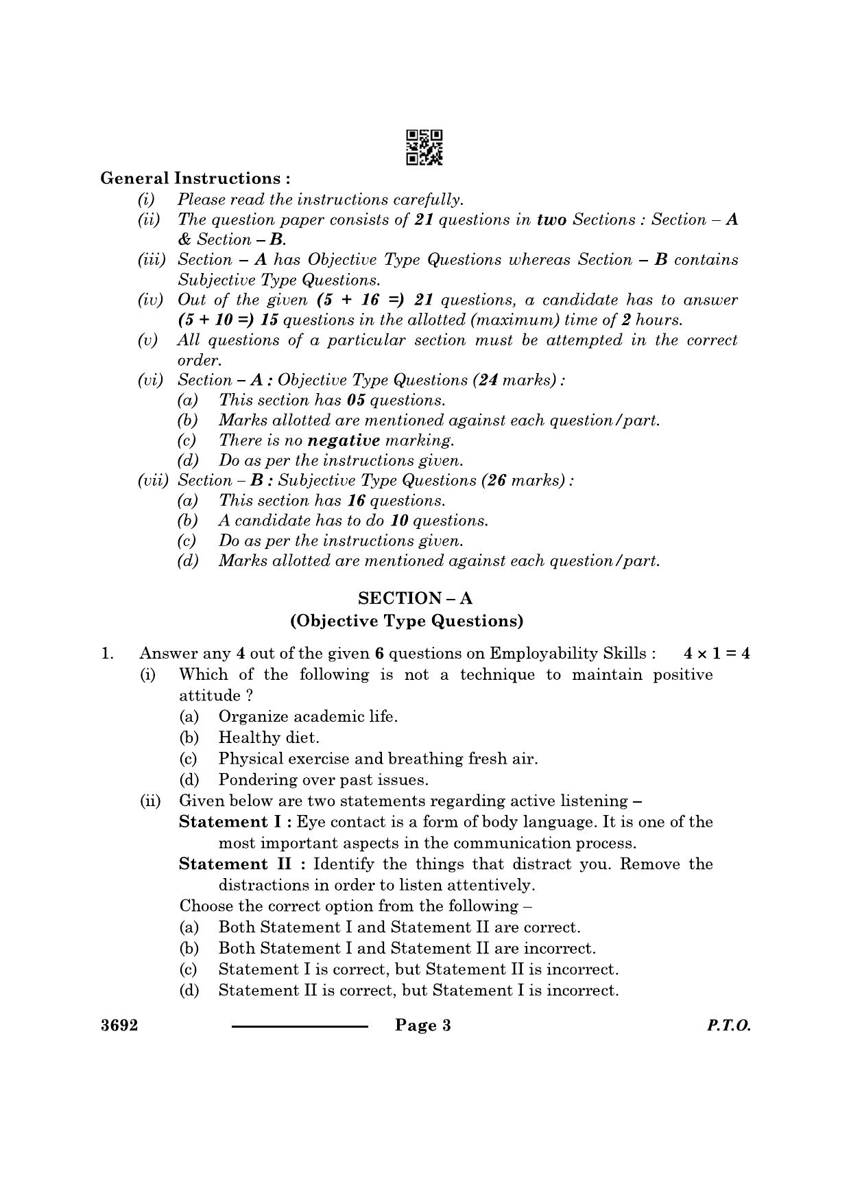 CBSE Class 12 Physical Activity Trainer 2024 Question Paper - Page 3
