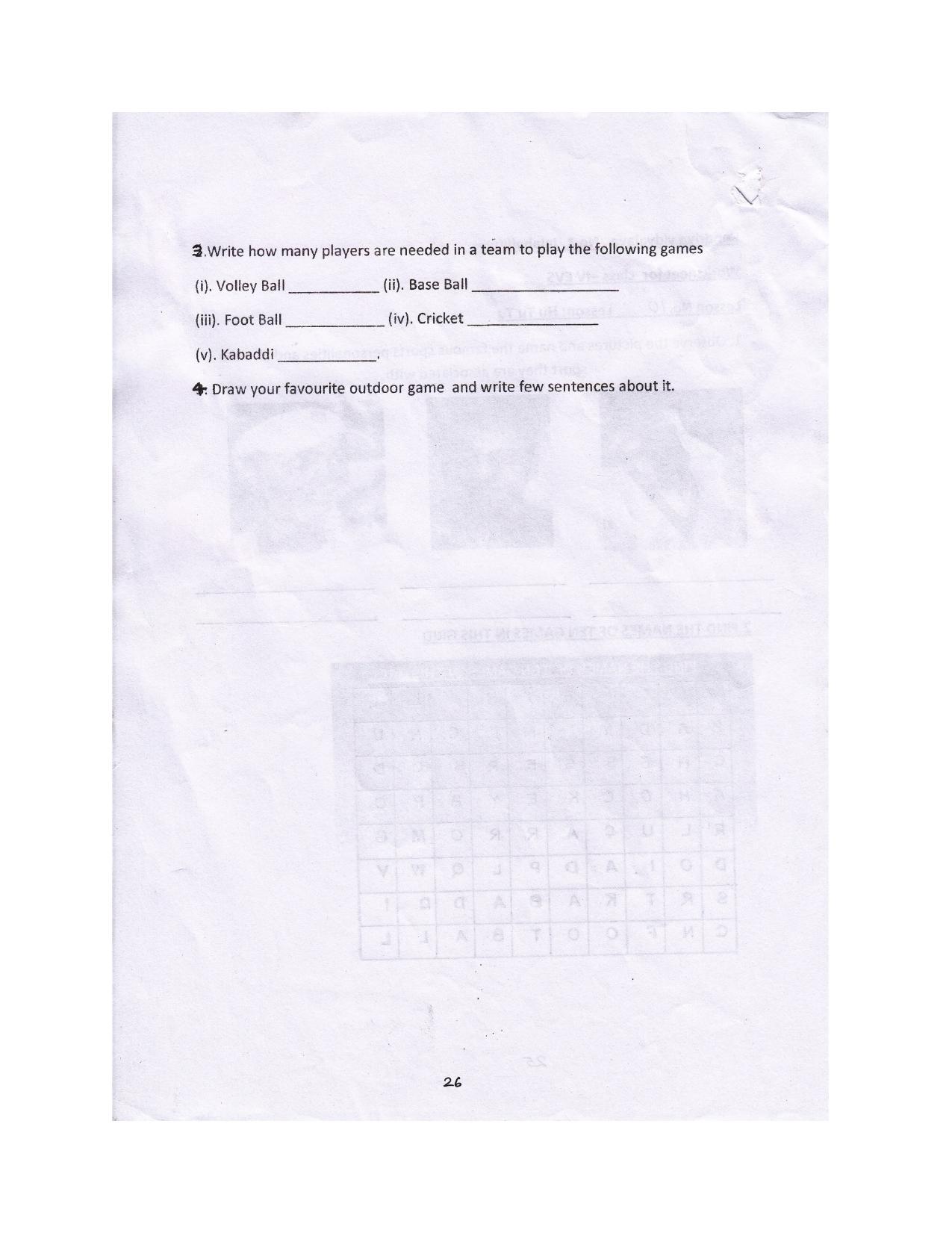 Worksheet for Class 4 Environmental Studies Assignment 17 - Page 2