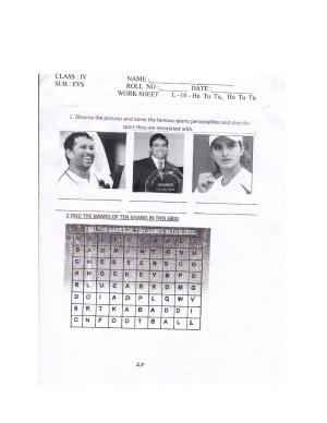 Worksheet for Class 4 Environmental Studies Assignment 17