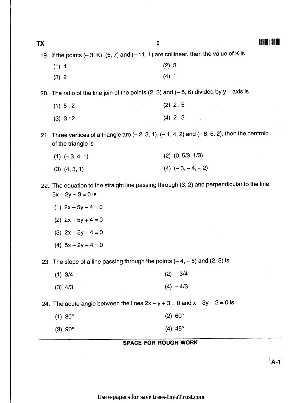 Karnataka Diploma CET- 2013 Textile Technology Question Paper - Page 6