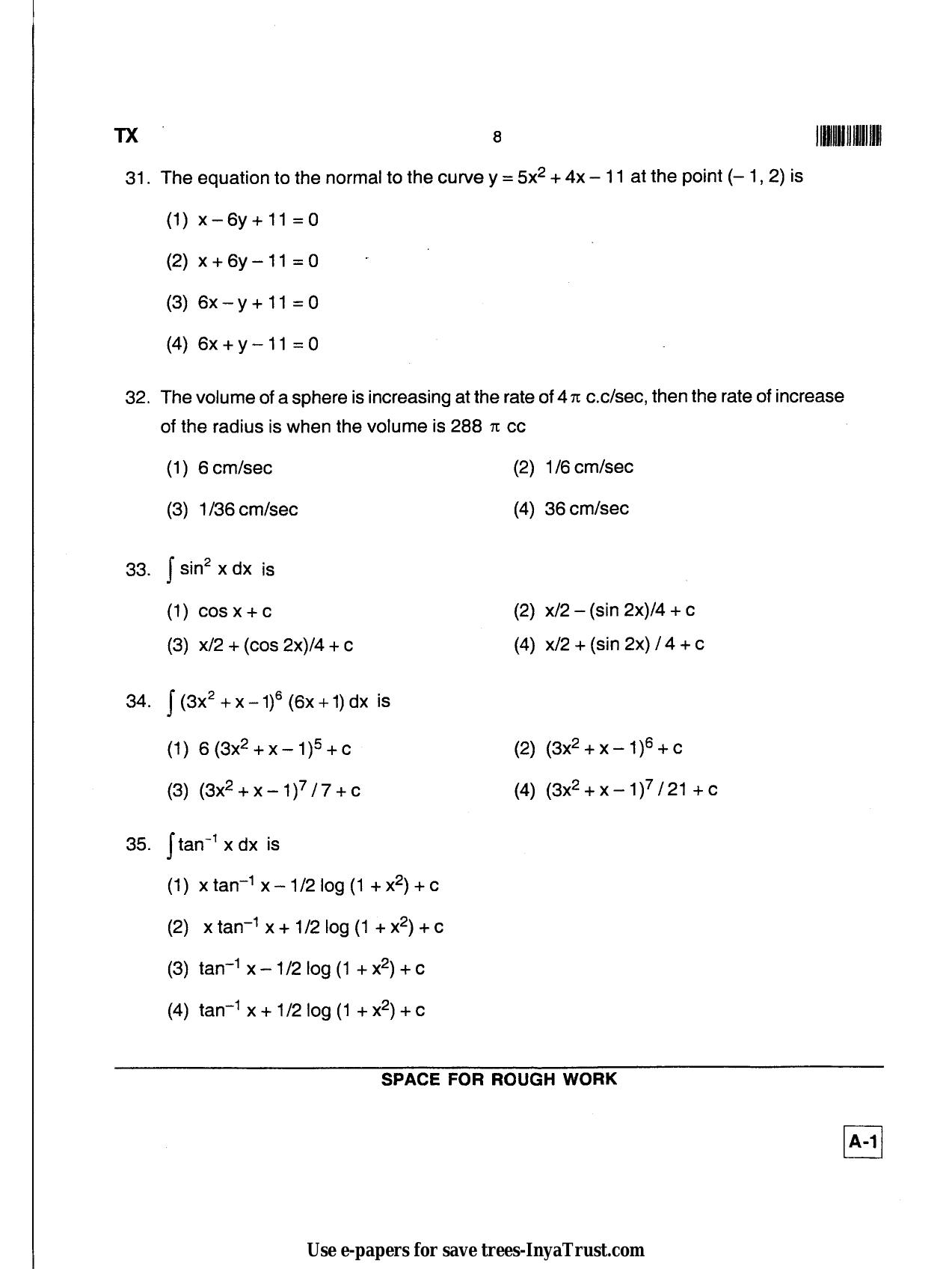 Karnataka Diploma CET- 2013 Textile Technology Question Paper - Page 8