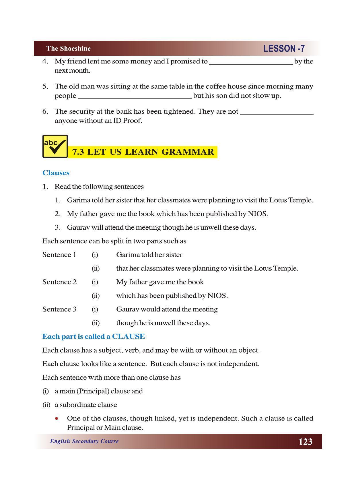 CGSOS Class 10 English eBook (English Medium) - Page 129