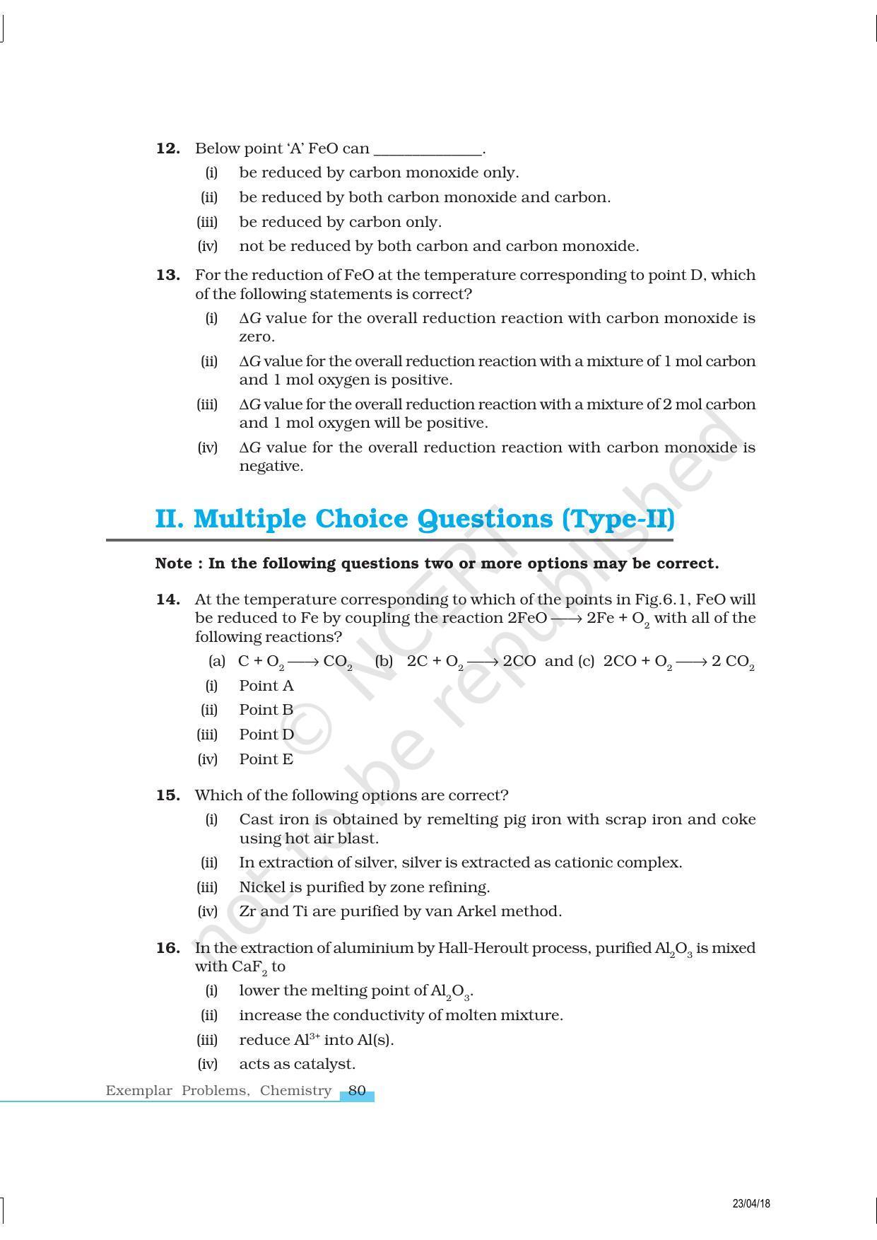 NCERT Exemplar Book for Class 12 Chemistry: Chapter 6 General Principles and Processes of Isolation of Elements - Page 4