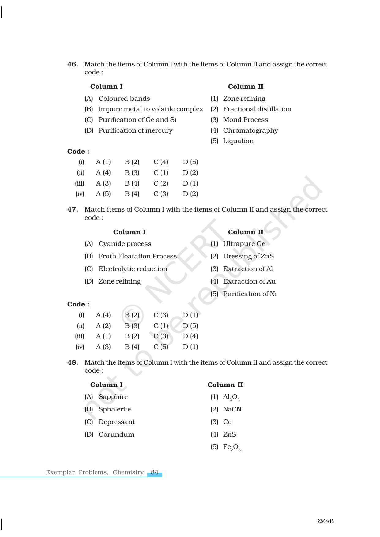 NCERT Exemplar Book for Class 12 Chemistry: Chapter 6 General Principles and Processes of Isolation of Elements - Page 8