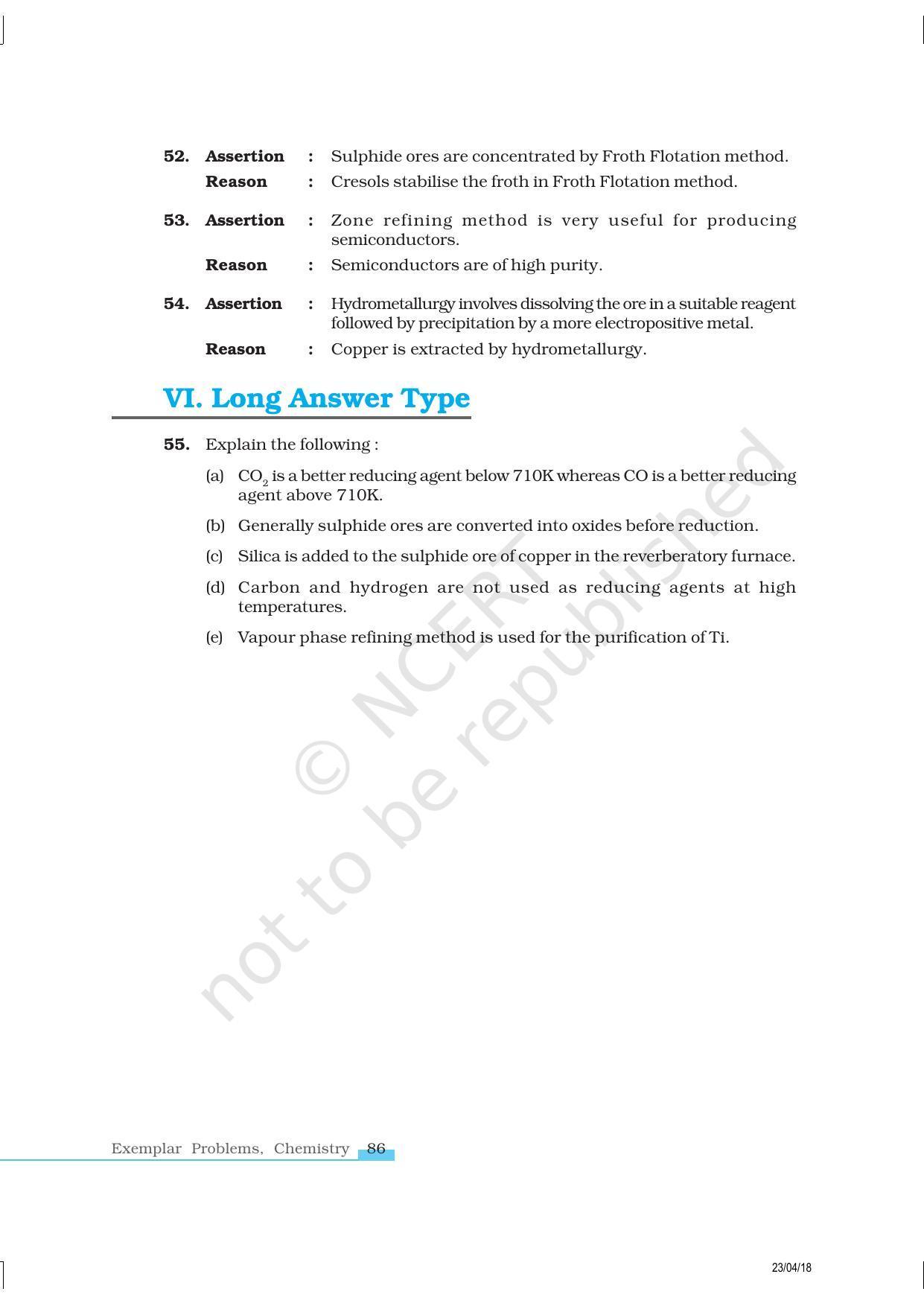 NCERT Exemplar Book for Class 12 Chemistry: Chapter 6 General Principles and Processes of Isolation of Elements - Page 10