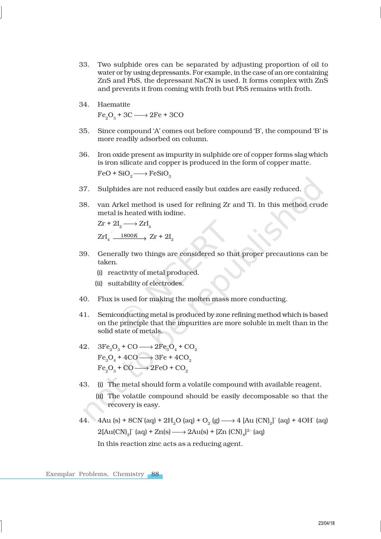NCERT Exemplar Book for Class 12 Chemistry: Chapter 6 General Principles and Processes of Isolation of Elements - Page 12