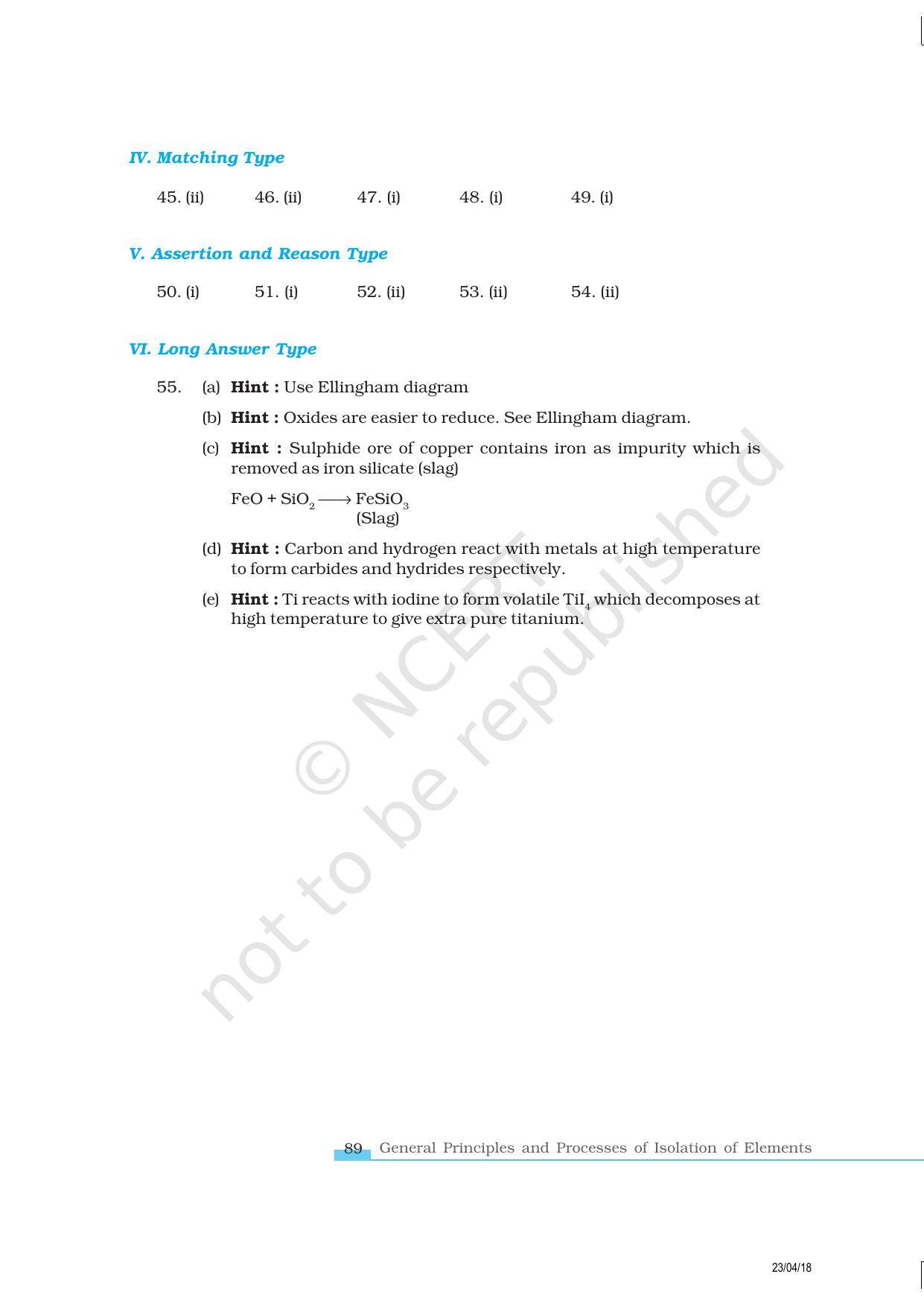 NCERT Exemplar Book for Class 12 Chemistry: Chapter 6 General Principles and Processes of Isolation of Elements - Page 13