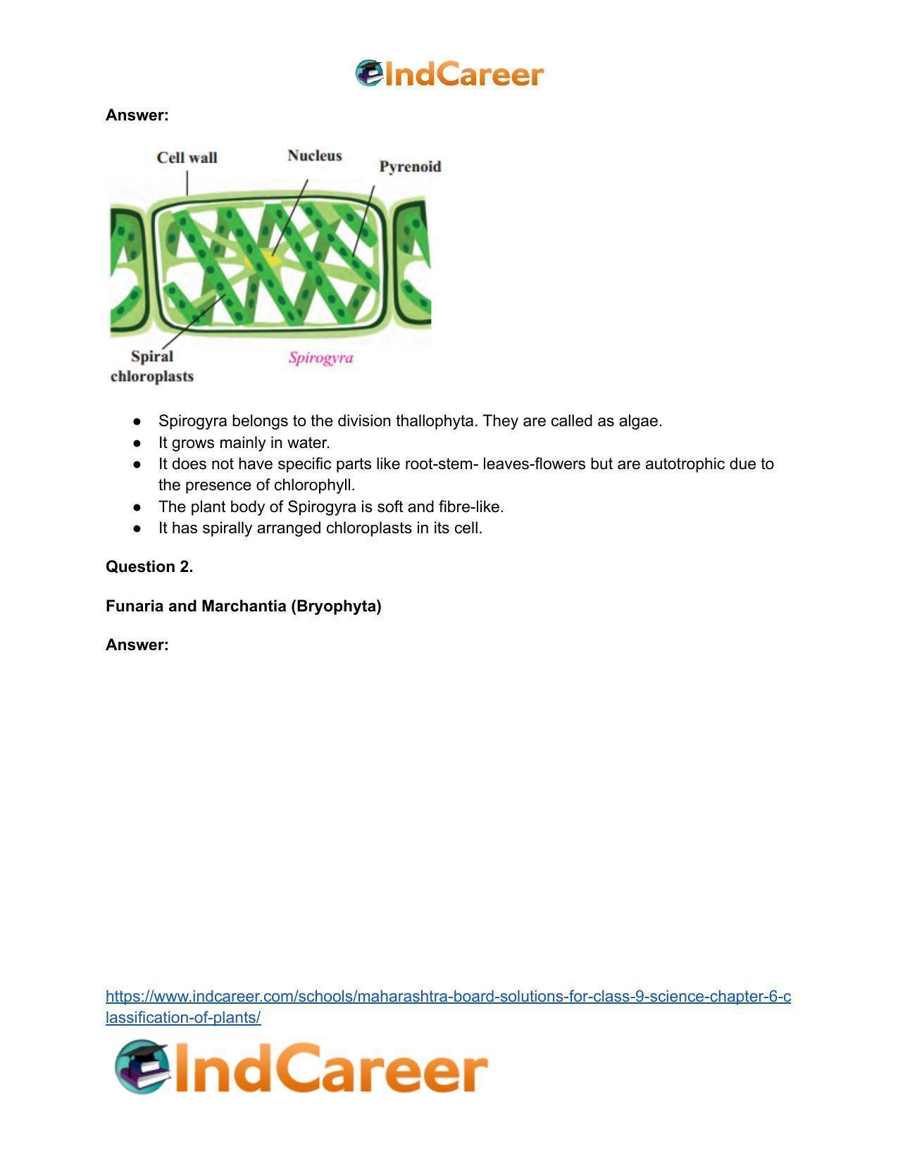 Maharashtra Board Solutions for Class 9- Science: Chapter 6- Classification of Plants - Page 5