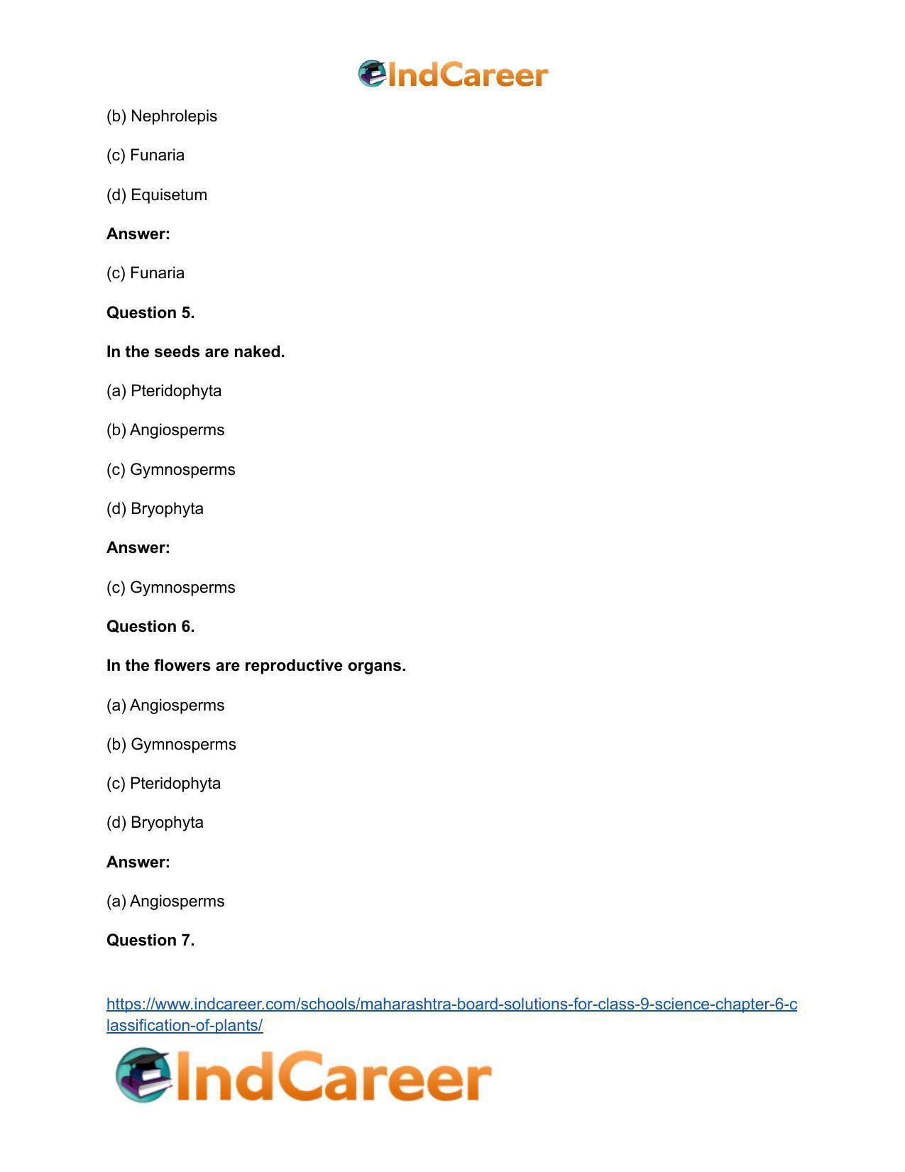 Maharashtra Board Solutions for Class 9- Science: Chapter 6- Classification of Plants - Page 11