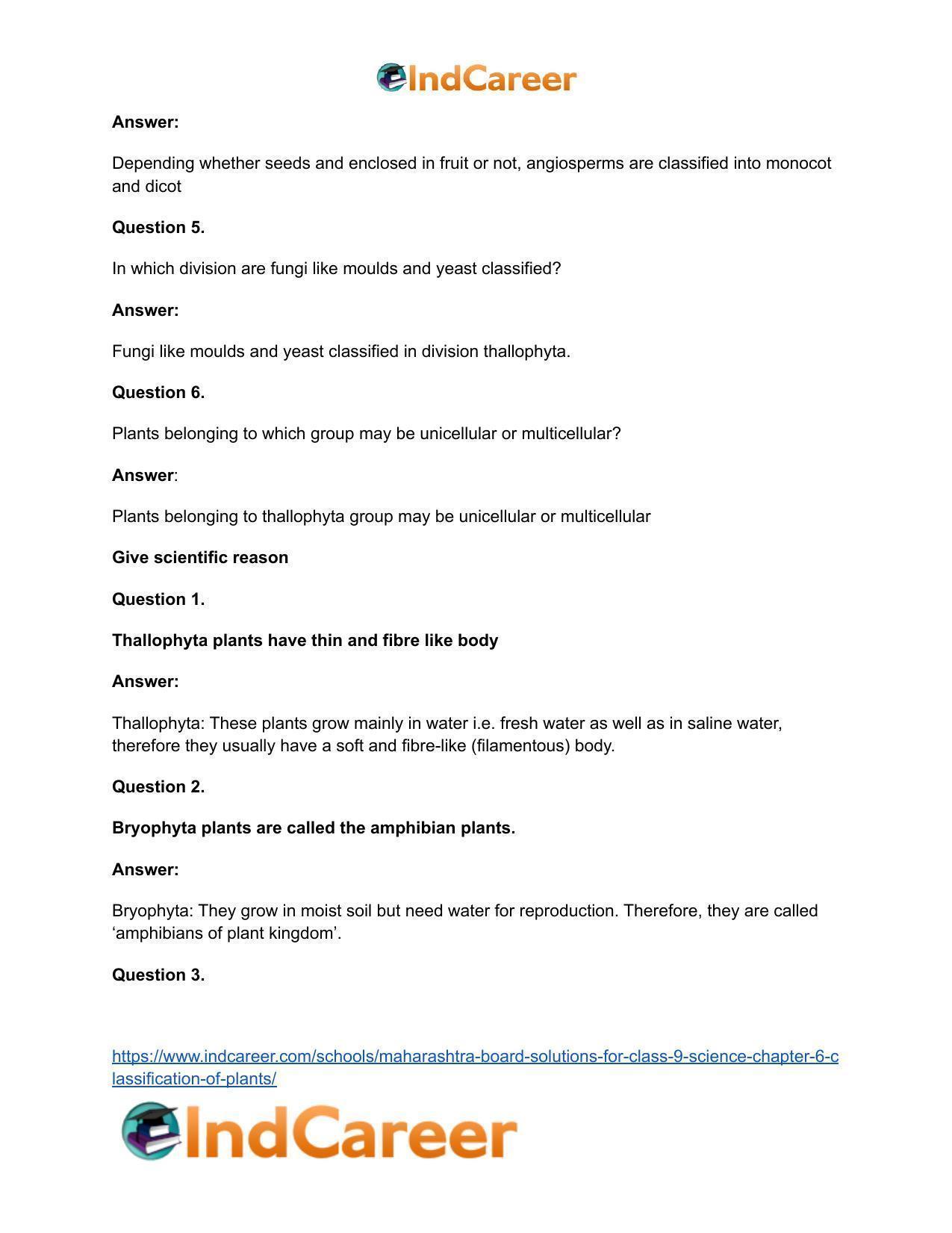 Maharashtra Board Solutions for Class 9- Science: Chapter 6- Classification of Plants - Page 23