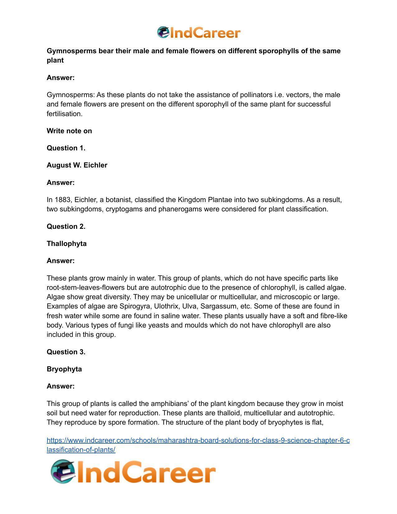 Maharashtra Board Solutions for Class 9- Science: Chapter 6- Classification of Plants - Page 24